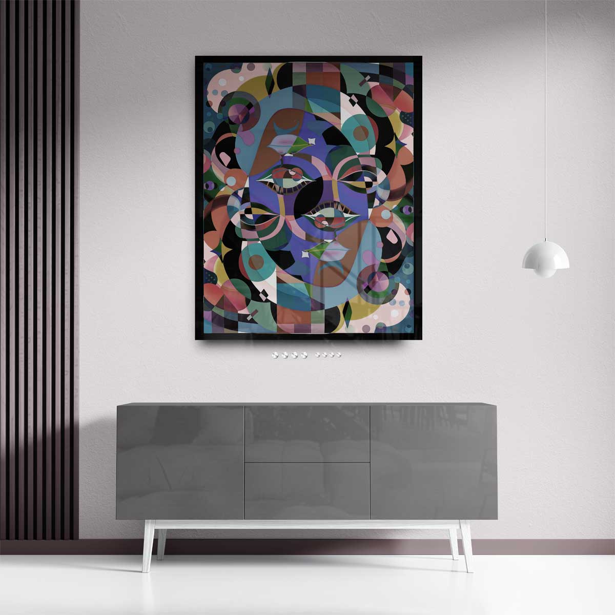 Kleurrijke Abstractie Kunstwerk-canvas-dibond-plexiglas-wanddecoratie-WallArtistic