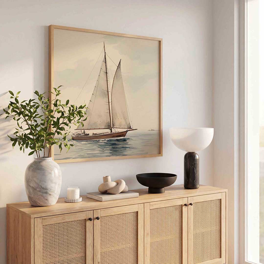 Zeilboot op zee Poster