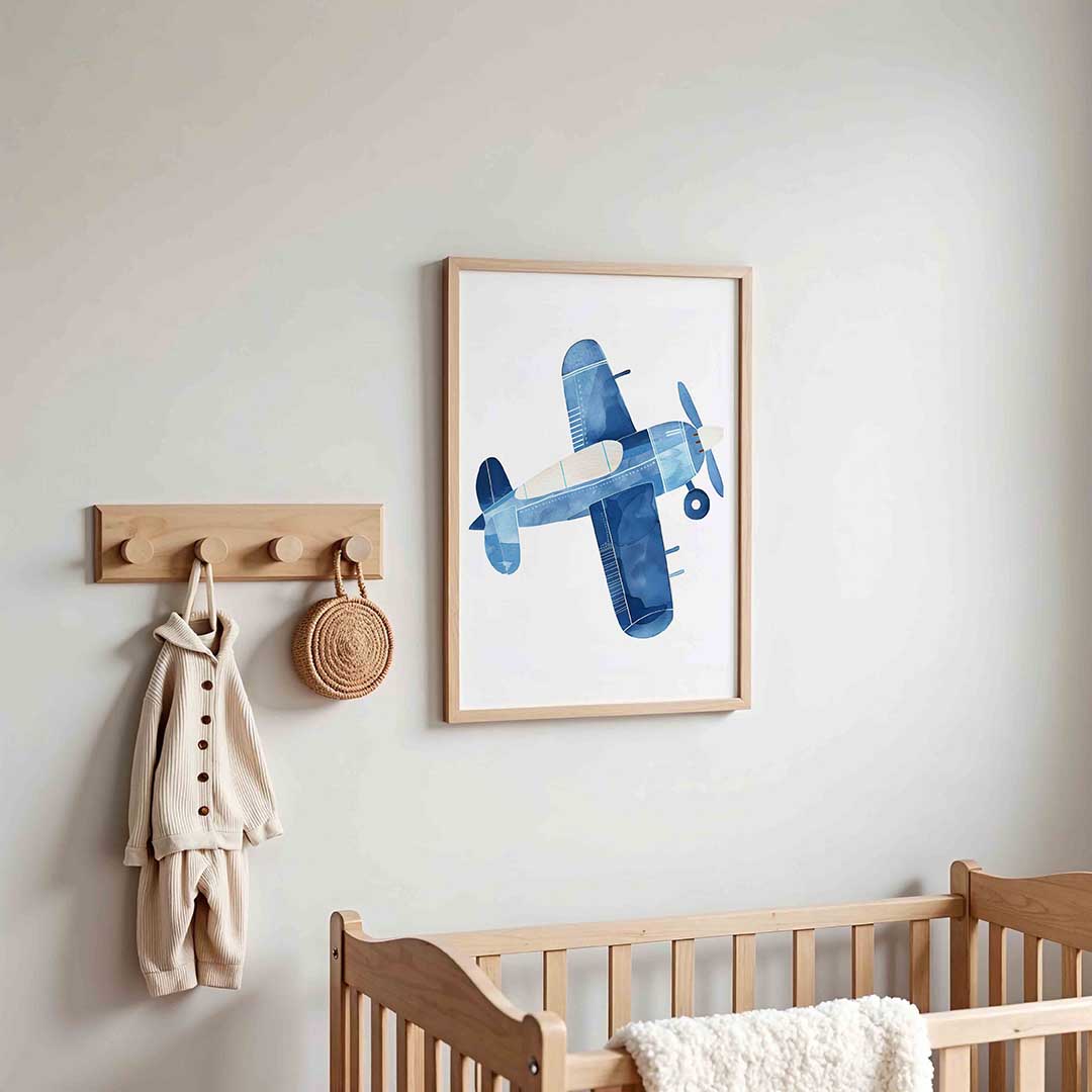 Vliegtuig in blauw Poster