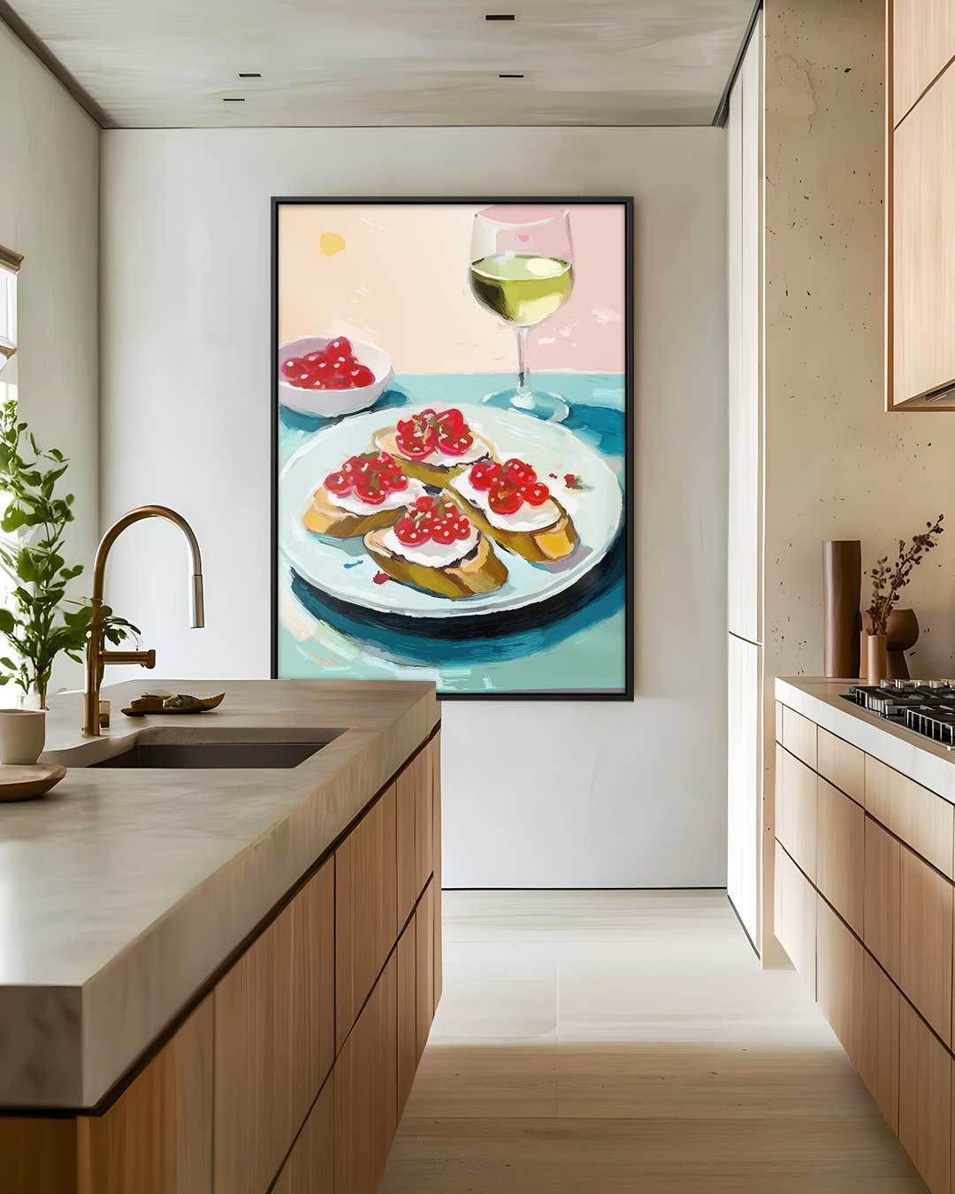 Vin & Bruschetta Genot Kunstwerk-canvas-dibond-plexiglas-wanddecoratie-WallArtistic