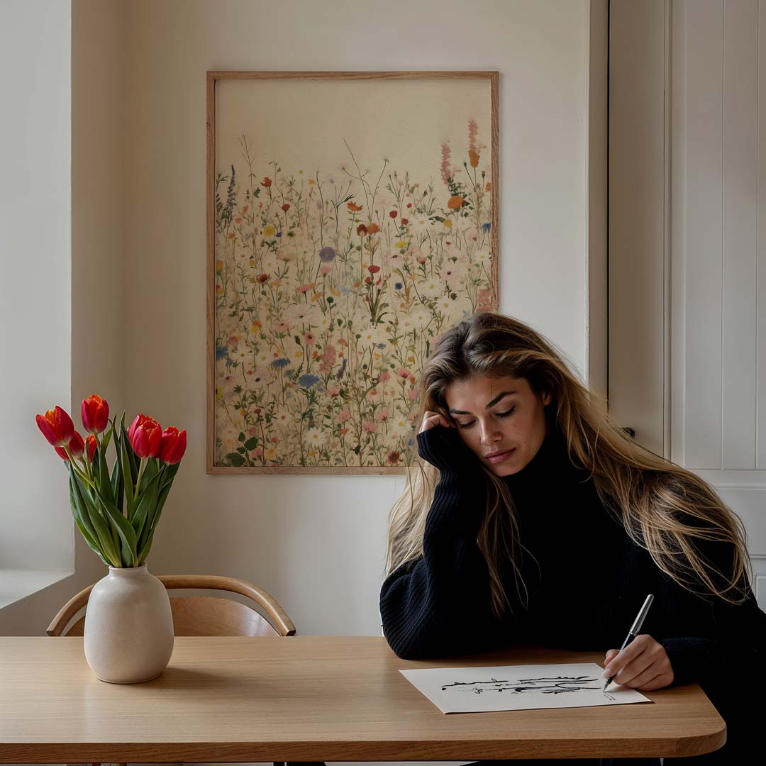 Bloemenweide Kunstposter-WallArtistic