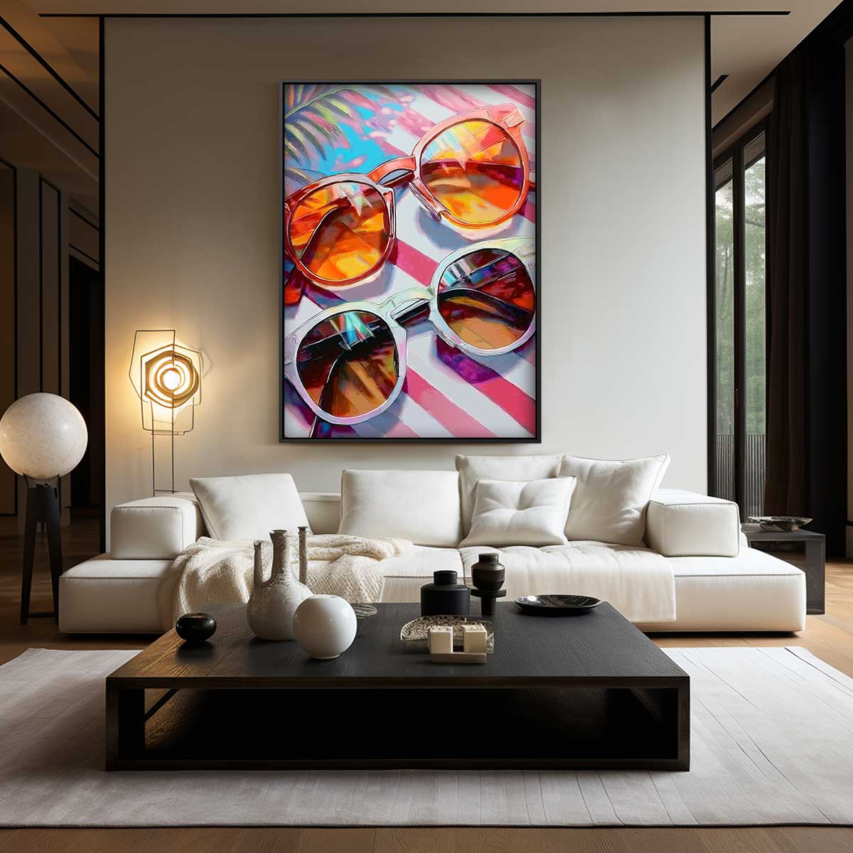 Zonnige Zomerbrillen Kunstwerk-canvas-dibond-plexiglas-wanddecoratie-WallArtistic