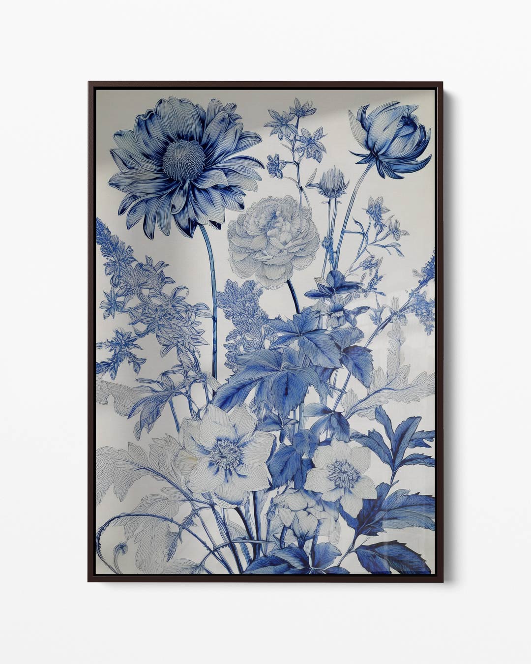 Blauw Bloemenwonder Kunstwerk-canvas-dibond-plexiglas-wanddecoratie-WallArtistic