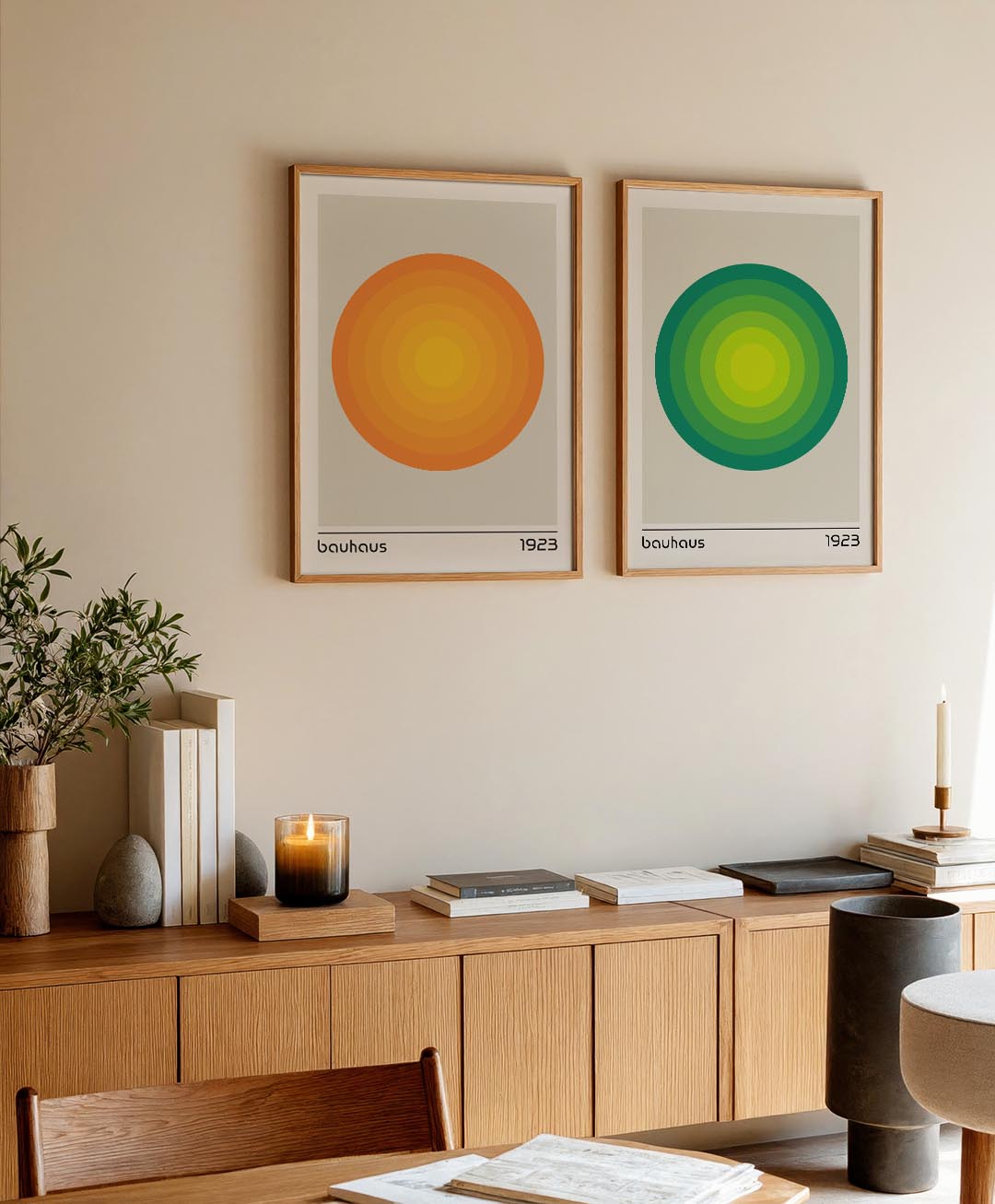 Cirkelvormige kleurvlakken Posterset