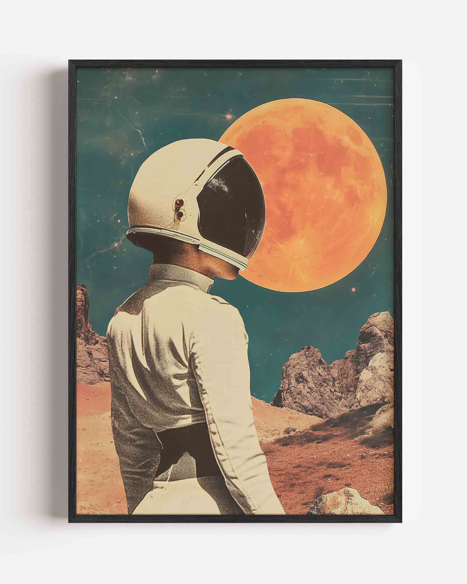 Astronaut en maan Poster