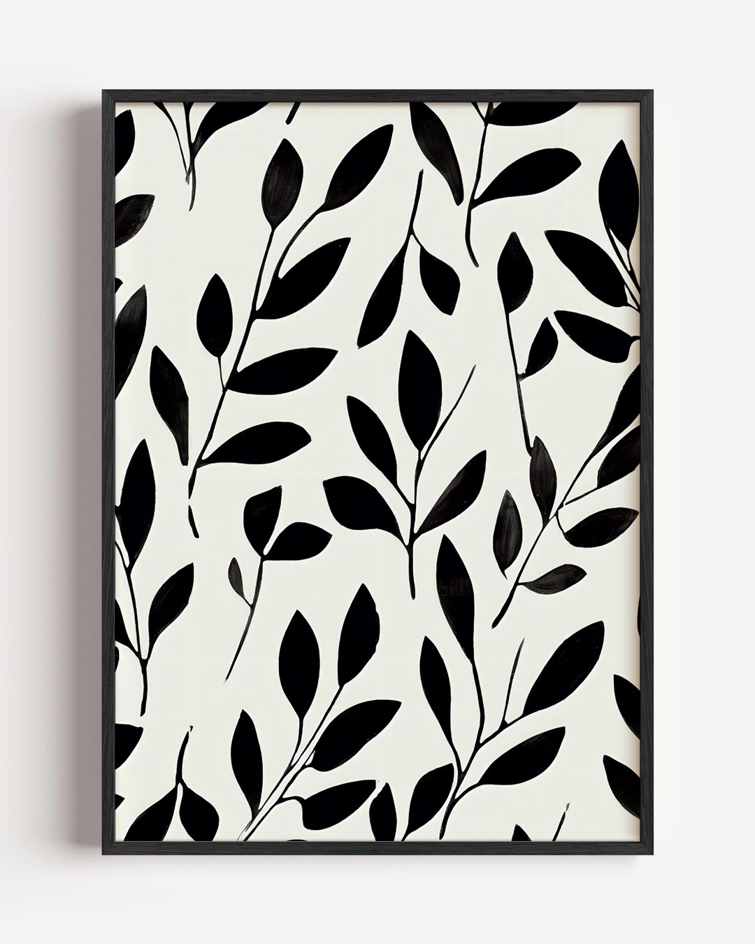 Stijlvolle Zwart-Wit Bladeren Poster-WallArtistic
