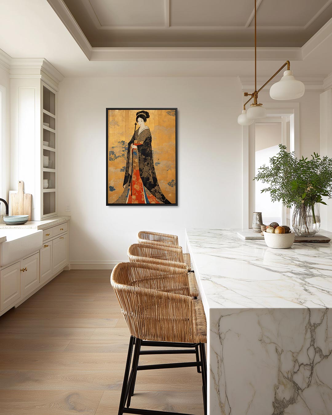 Elegante vrouwelijke figuur Kunstwerk