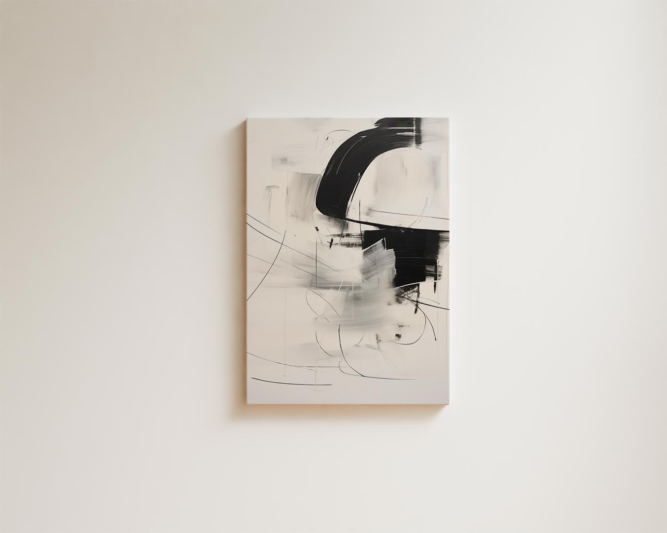 Abstracte Zwart-Wit Expressie Kunstwerk-canvas-dibond-plexiglas-wanddecoratie-WallArtistic