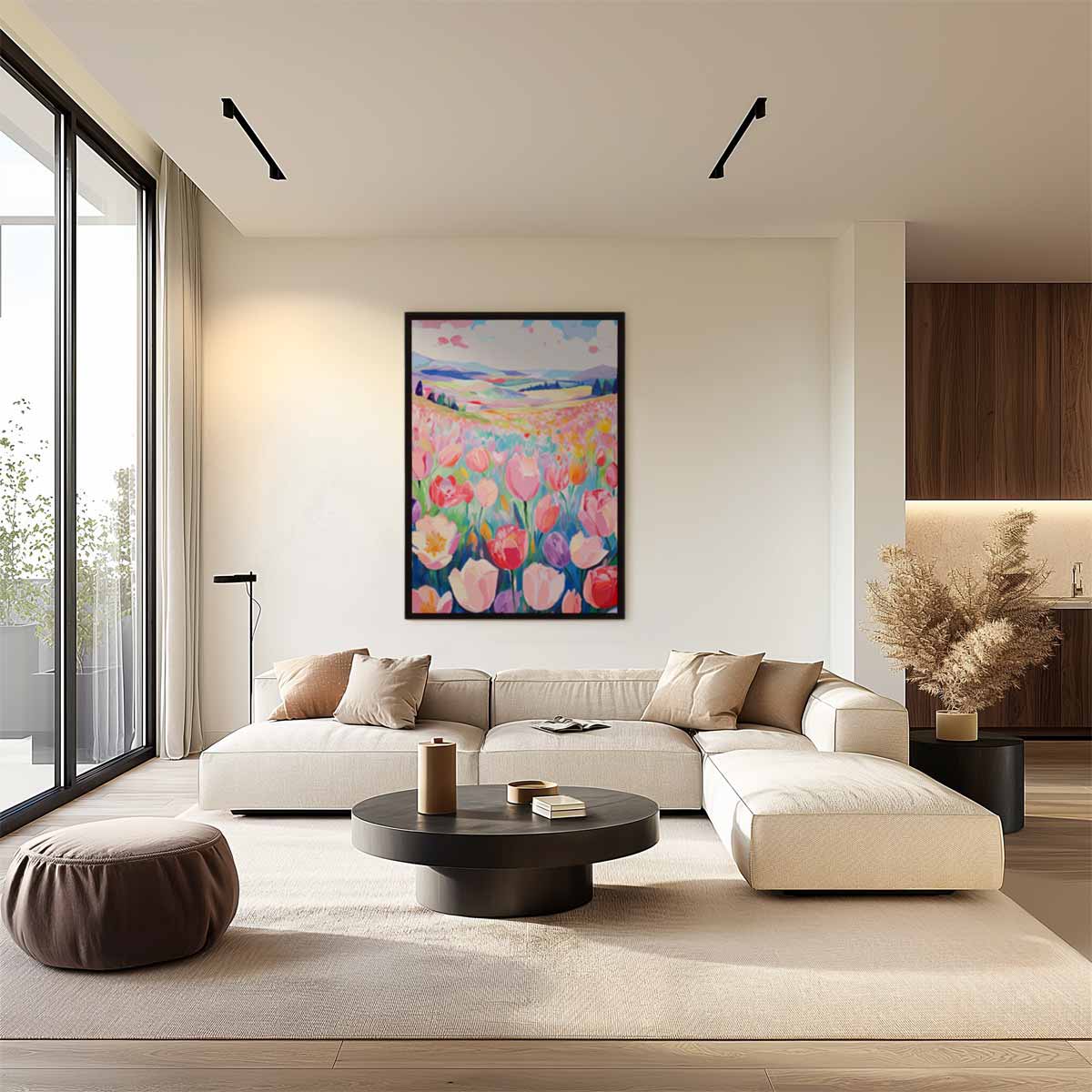 Bloemenveld in Volle Bloei Kunstwerk-canvas-dibond-plexiglas-wanddecoratie-WallArtistic