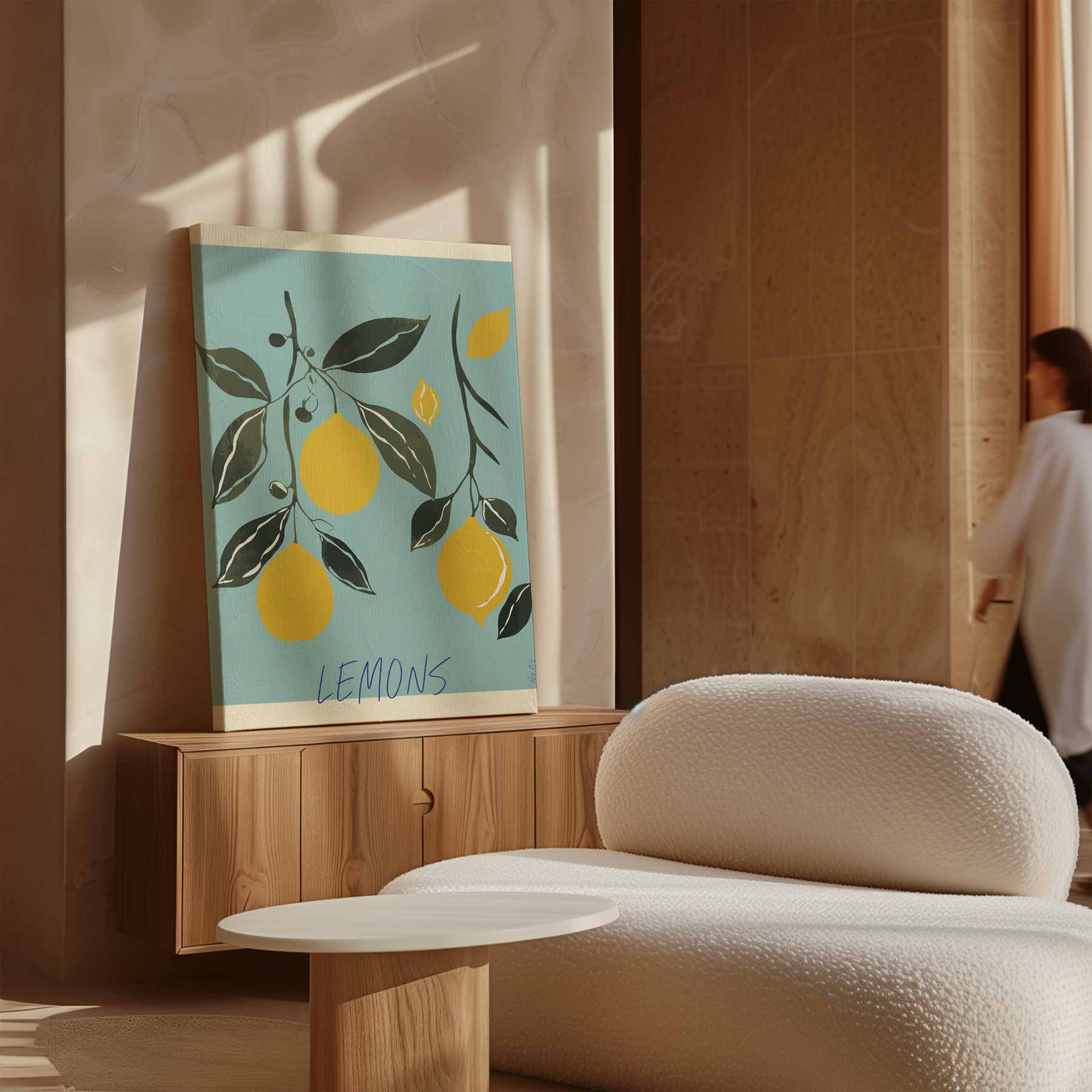 Citroenen aan de Tak Kunstwerk-canvas-dibond-plexiglas-wanddecoratie-WallArtistic