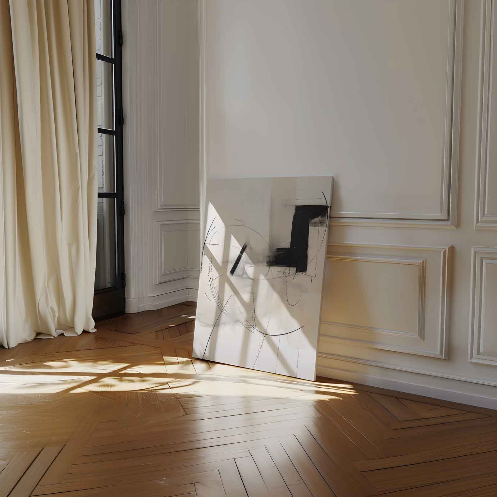 Spel van Lijnen en Vormen Kunstwerk-canvas-dibond-plexiglas-wanddecoratie-WallArtistic