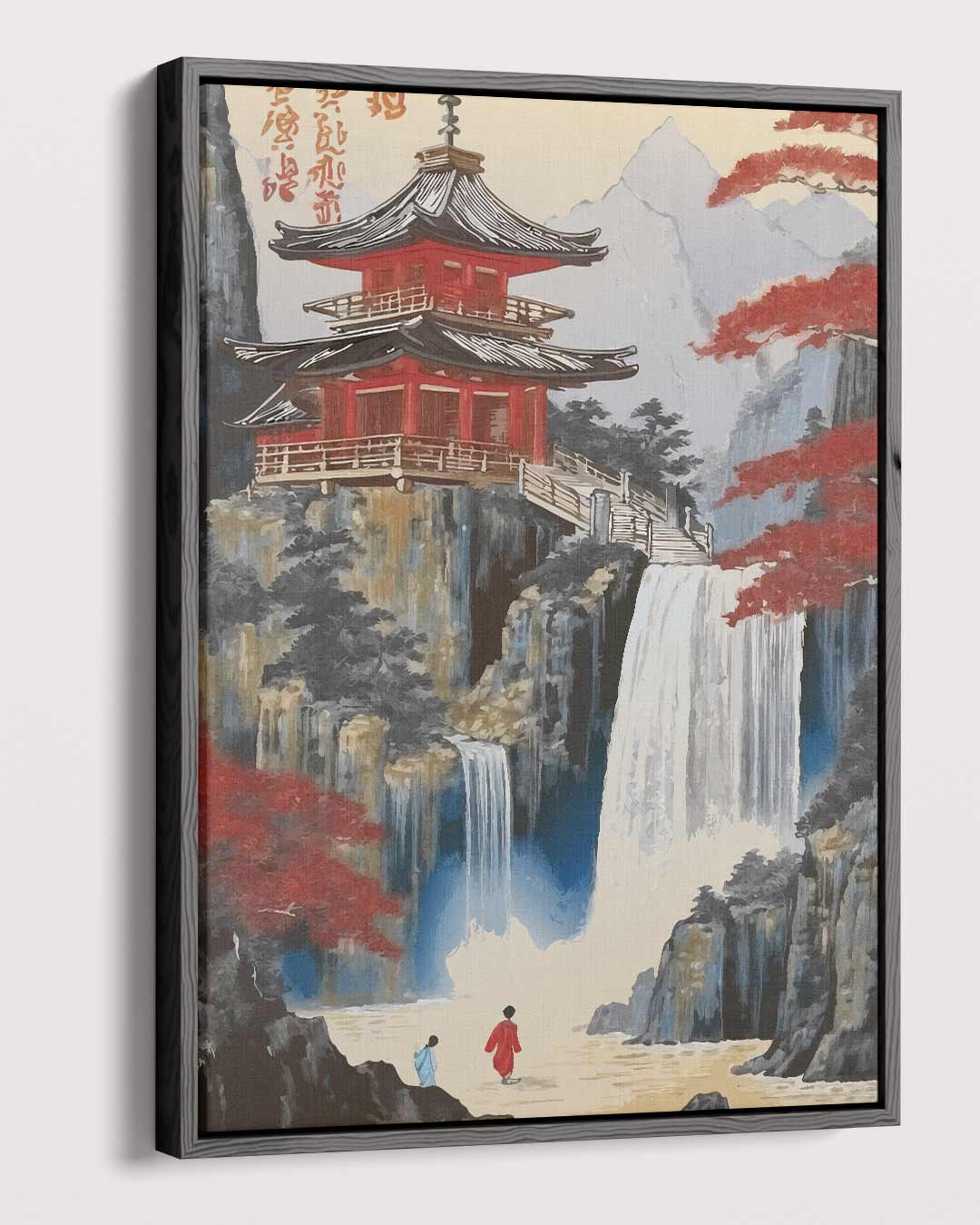 Japans Waterval Panorama Kunstwerk-canvas-dibond-plexiglas-wanddecoratie-WallArtistic