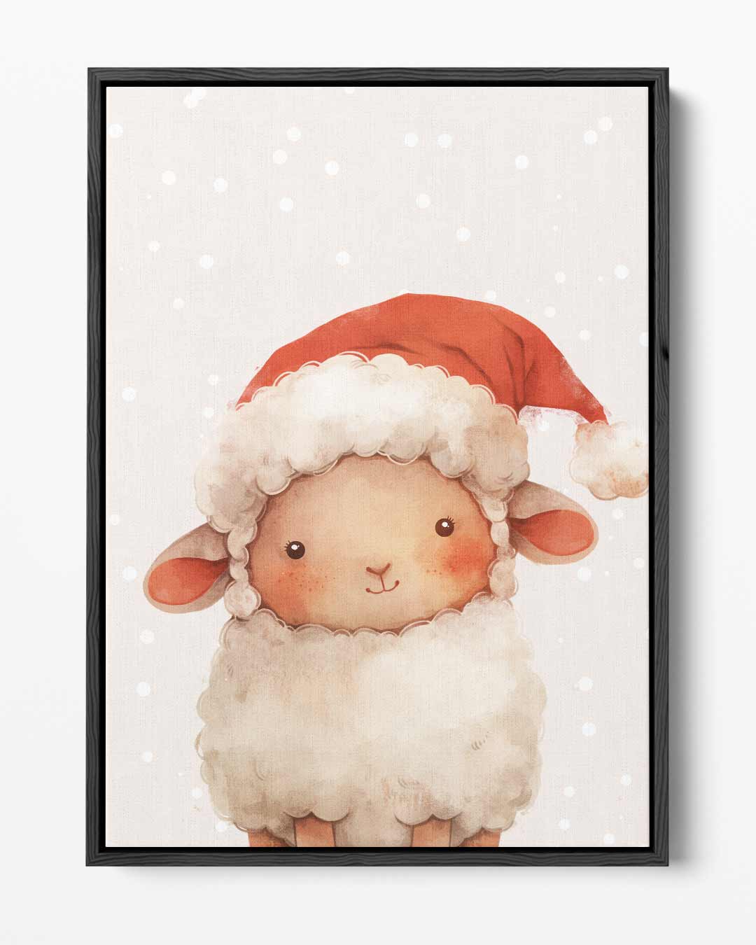 Schattig Kerstlammetje Illustratie Kunstwerk-canvas-dibond-plexiglas-wanddecoratie-WallArtistic