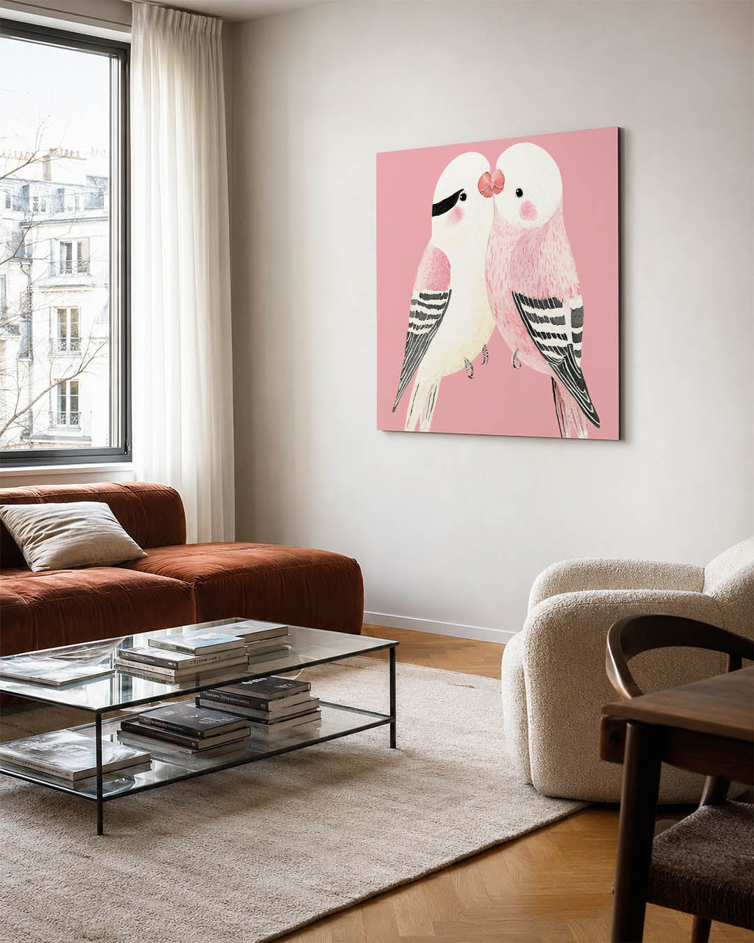 Liefdevolle vogels Kunstwerk