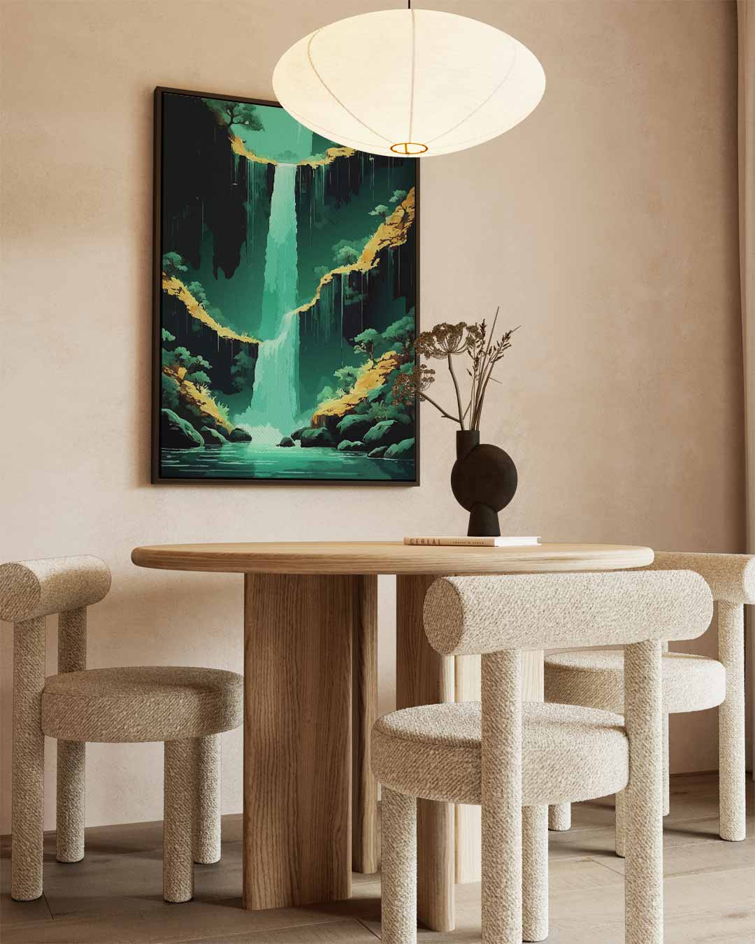 Waterval in een Tropisch Paradijs Kunstwerk-canvas-dibond-plexiglas-wanddecoratie-WallArtistic