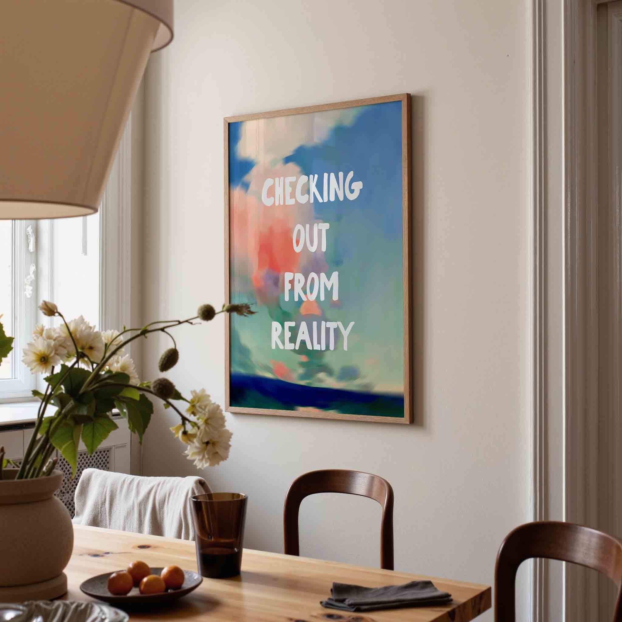 Checking out from reality Poster