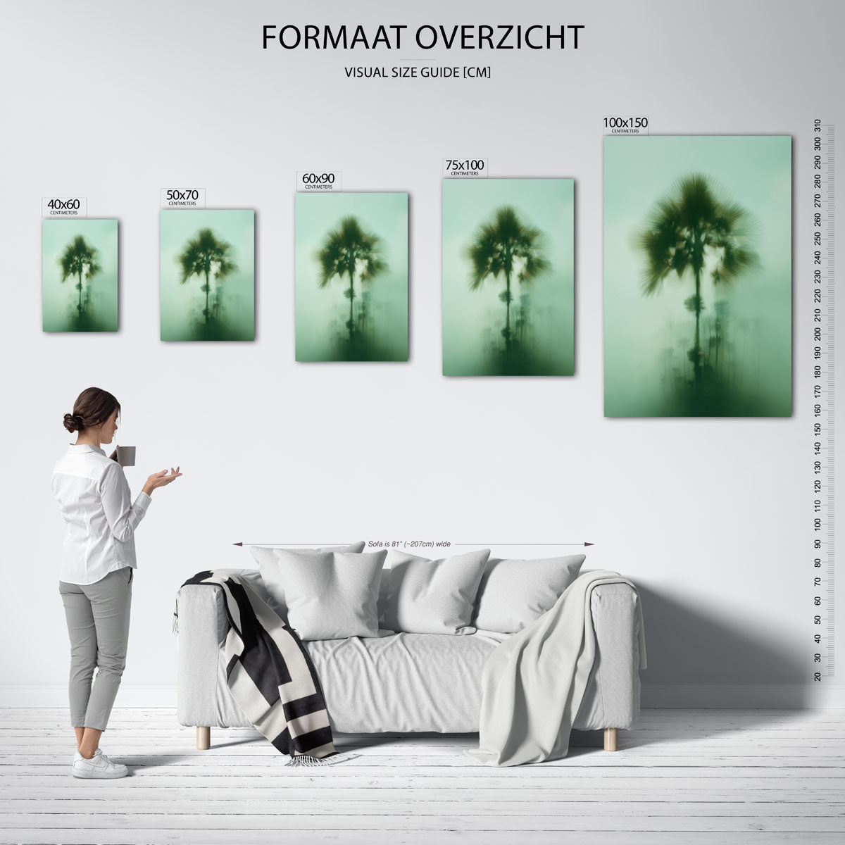 Vervagende palm Kunstwerk