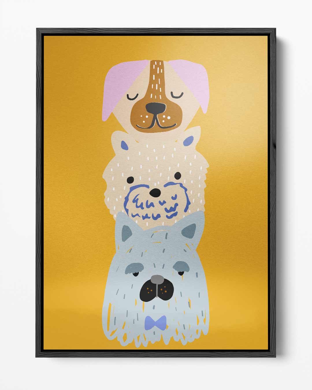 Speelse Hondenillustratie Kunstwerk-canvas-dibond-plexiglas-wanddecoratie-WallArtistic