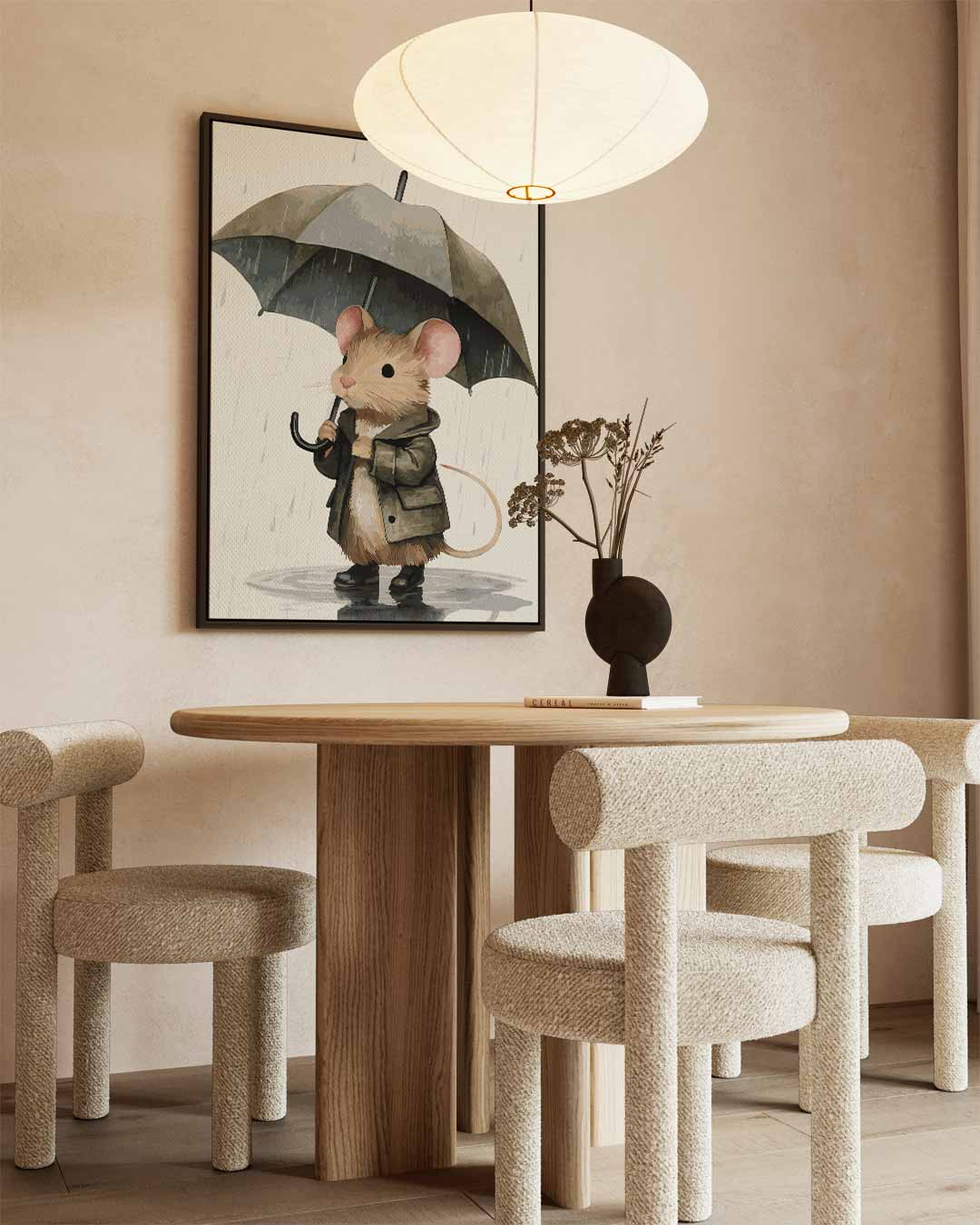 Schattige Paraplumuis Kunstwerk-canvas-dibond-plexiglas-wanddecoratie-WallArtistic