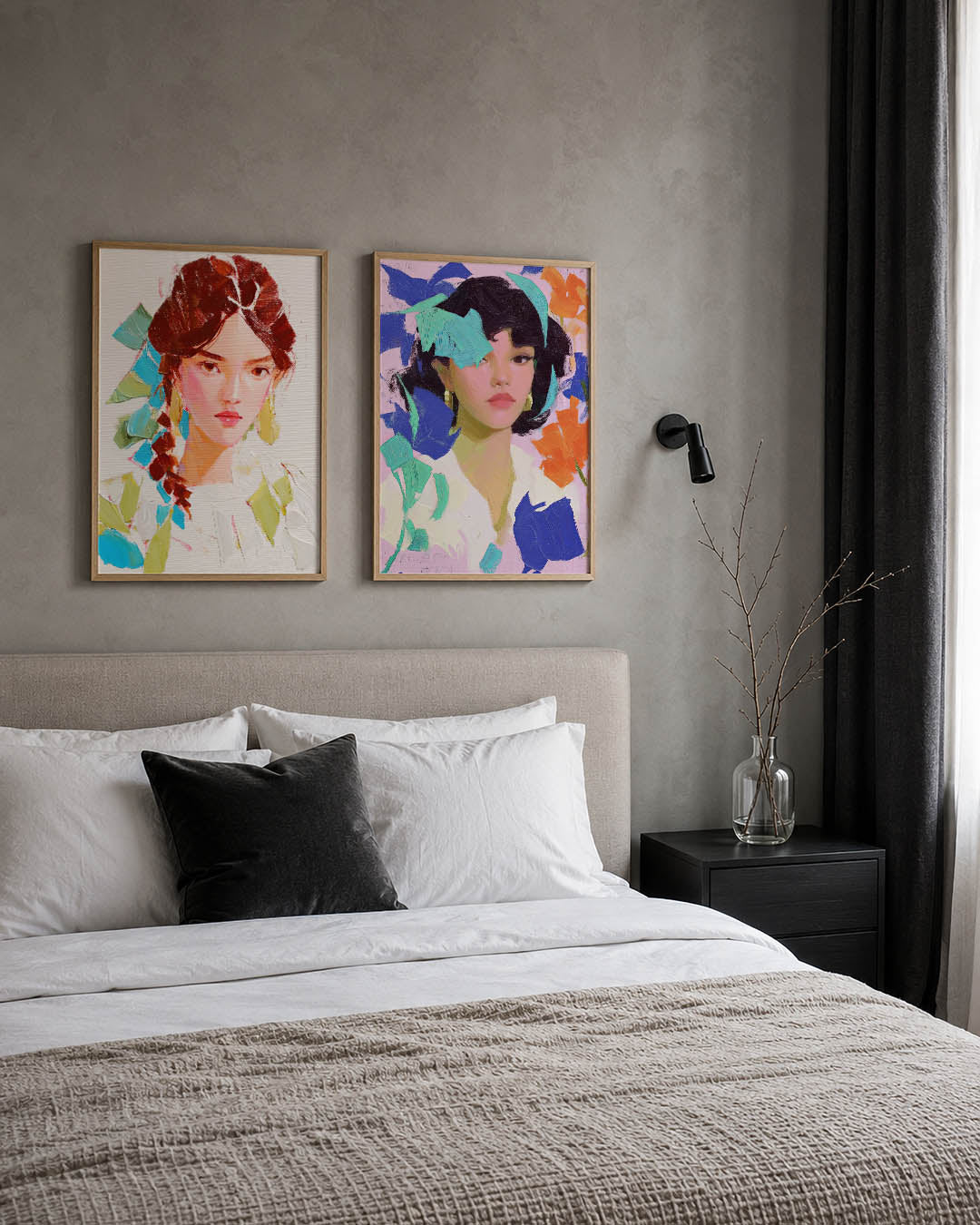 Kleurrijke portretvlakken Posterset
