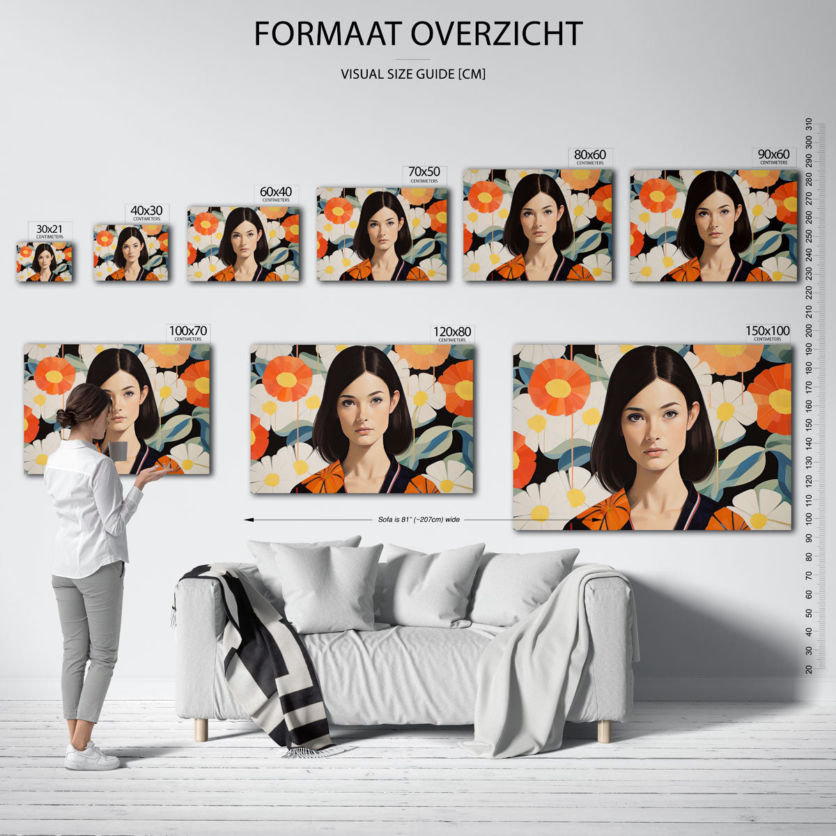 Vrouw met bloemen Poster