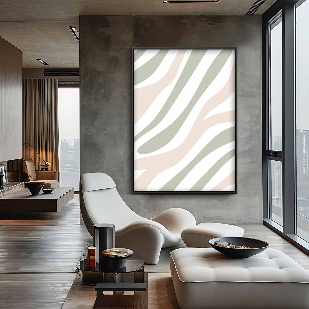 Zebra Abstractie Kunstwerk-canvas-dibond-plexiglas-wanddecoratie-WallArtistic