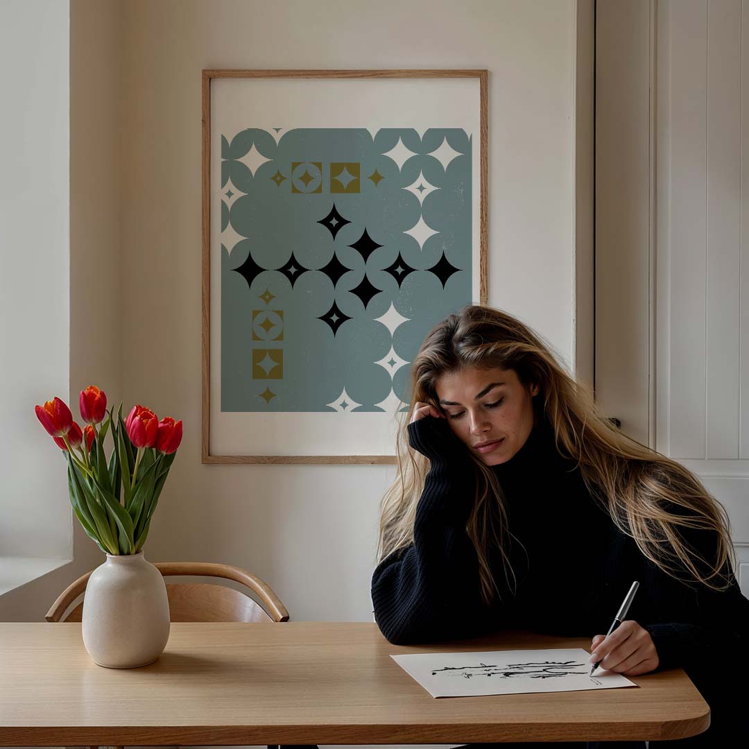 Geometrische Sprankeling Poster-WallArtistic