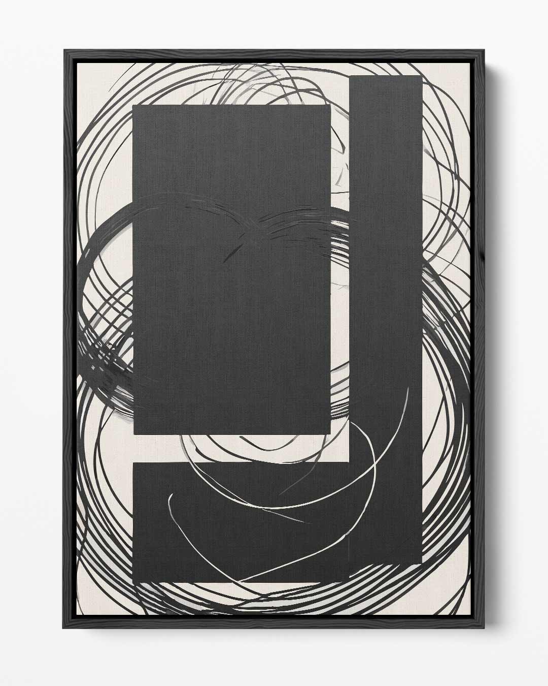 Abstracte Kringen in Zwart-Wit Kunstwerk-canvas-dibond-plexiglas-wanddecoratie-WallArtistic