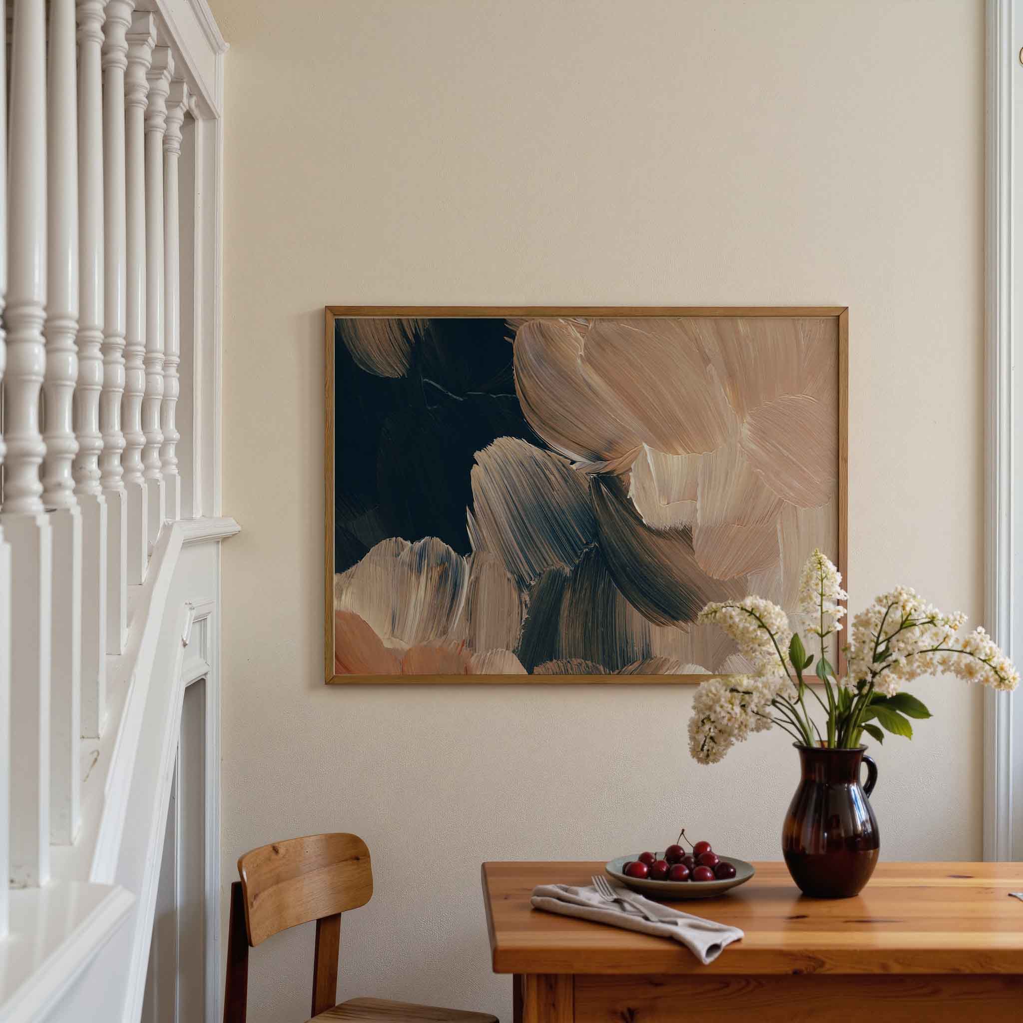 Abstracte penseelstreken Poster