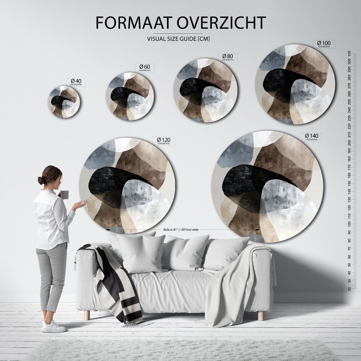 Abstracte vormen Muurcirkel