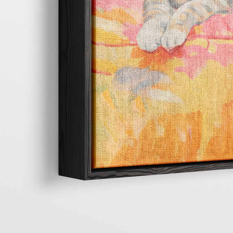 Zomerse Kat in Bloemen Kunstwerk-canvas-dibond-plexiglas-wanddecoratie-WallArtistic