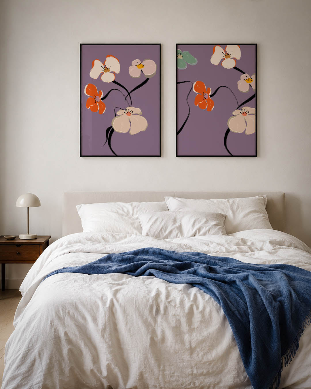 Bloemvormen en lijnen Posterset