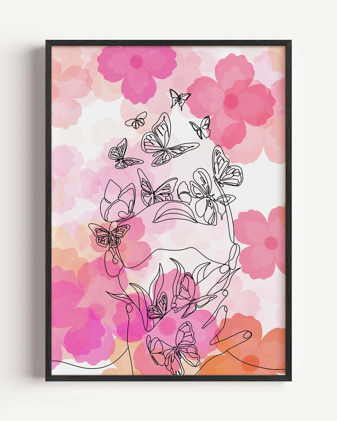 Dromerige Bloemen & Vlinders Poster