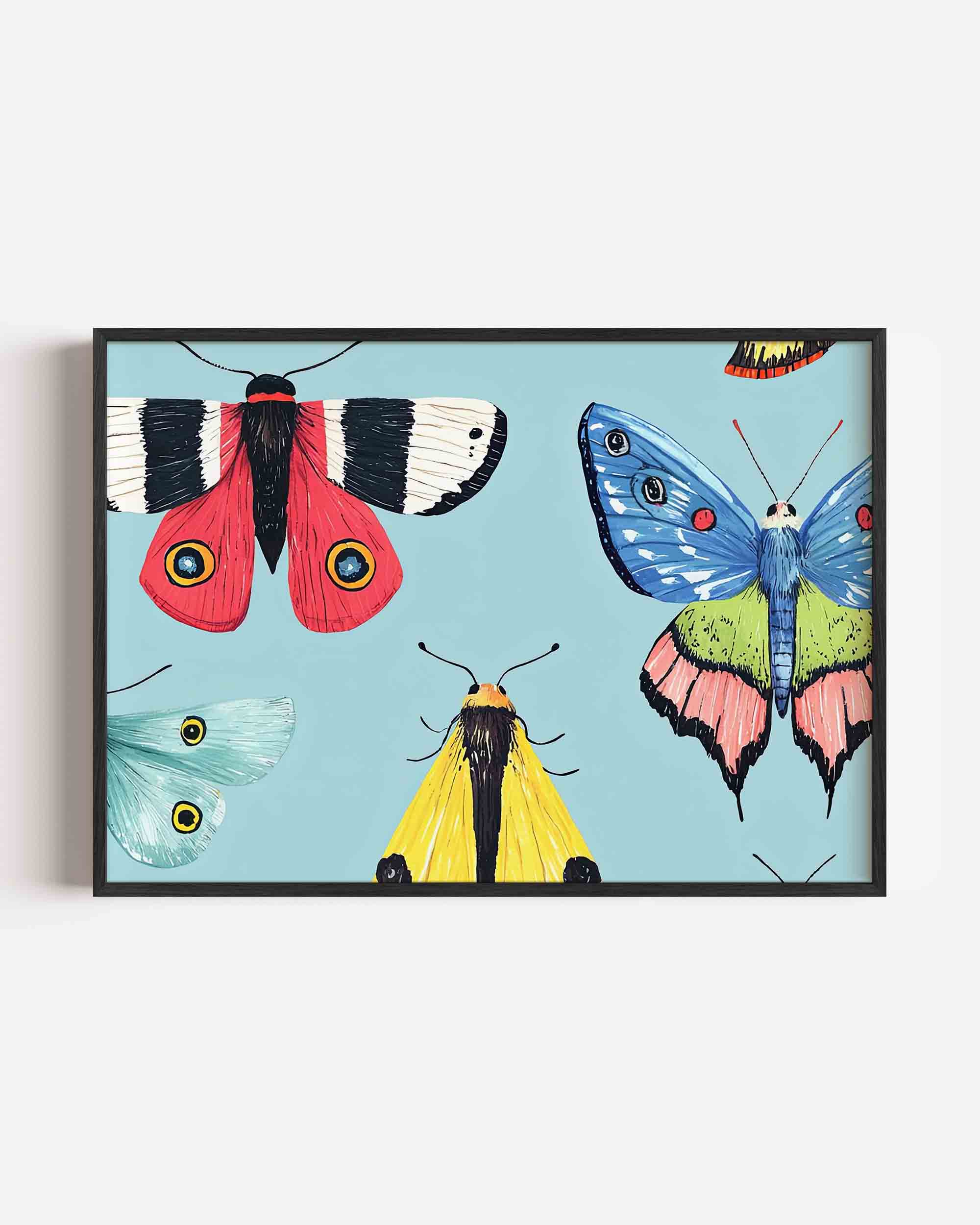 Gekleurde vlinders Poster