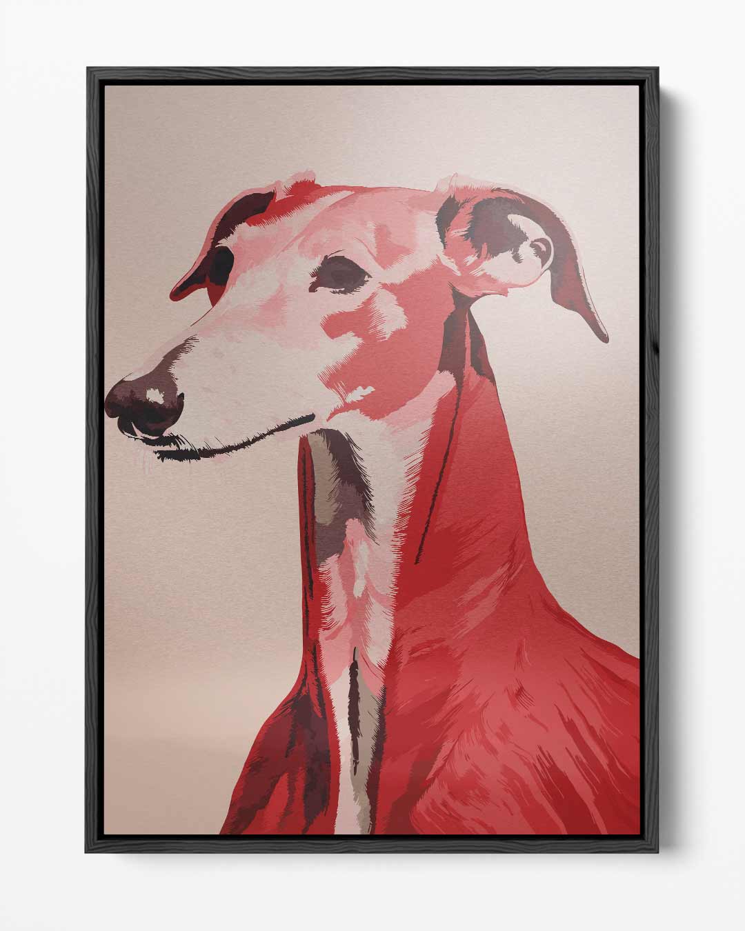 Stijlvolle Windhond Portret Kunstwerk-canvas-dibond-plexiglas-wanddecoratie-WallArtistic