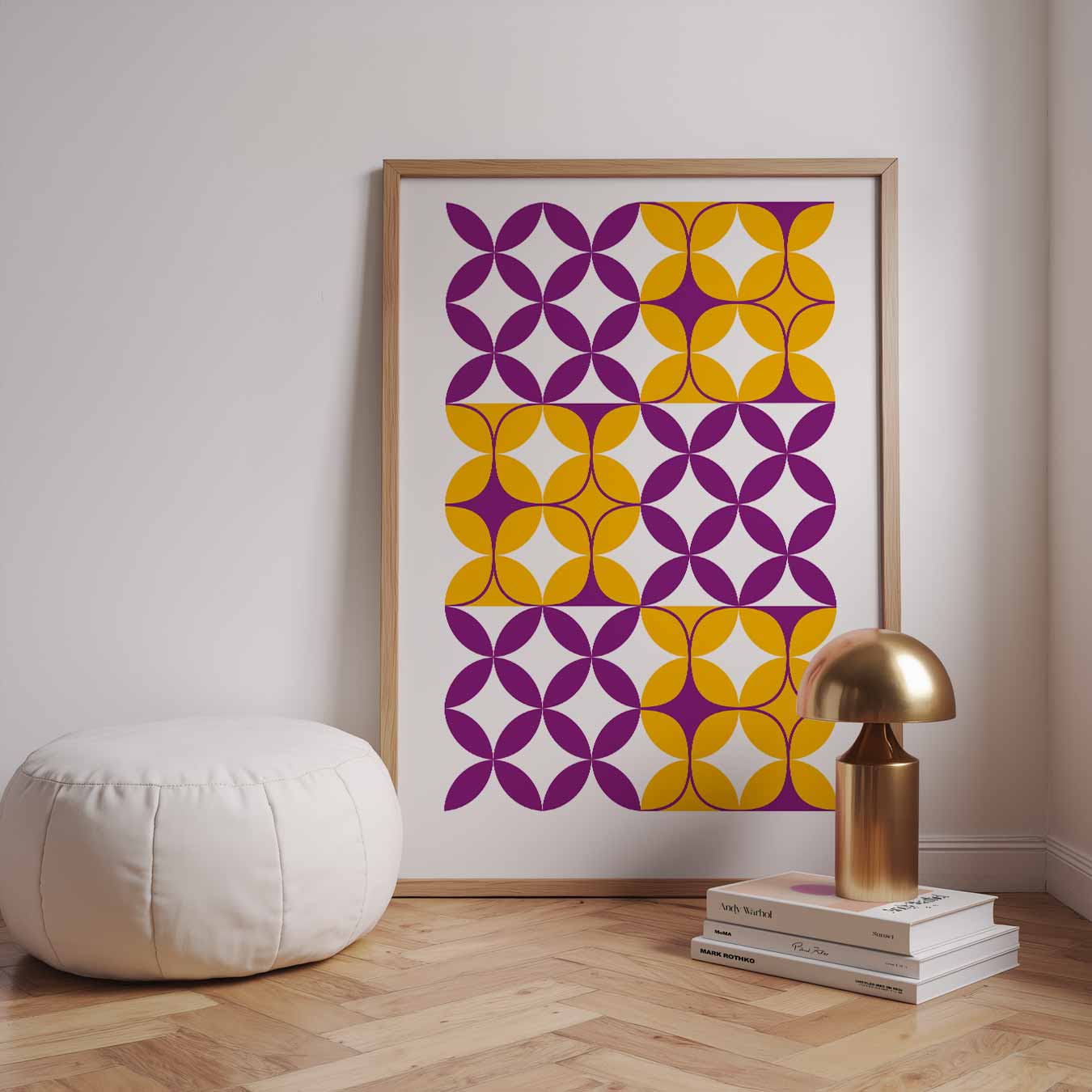 Retro Bloemen Patroon Poster