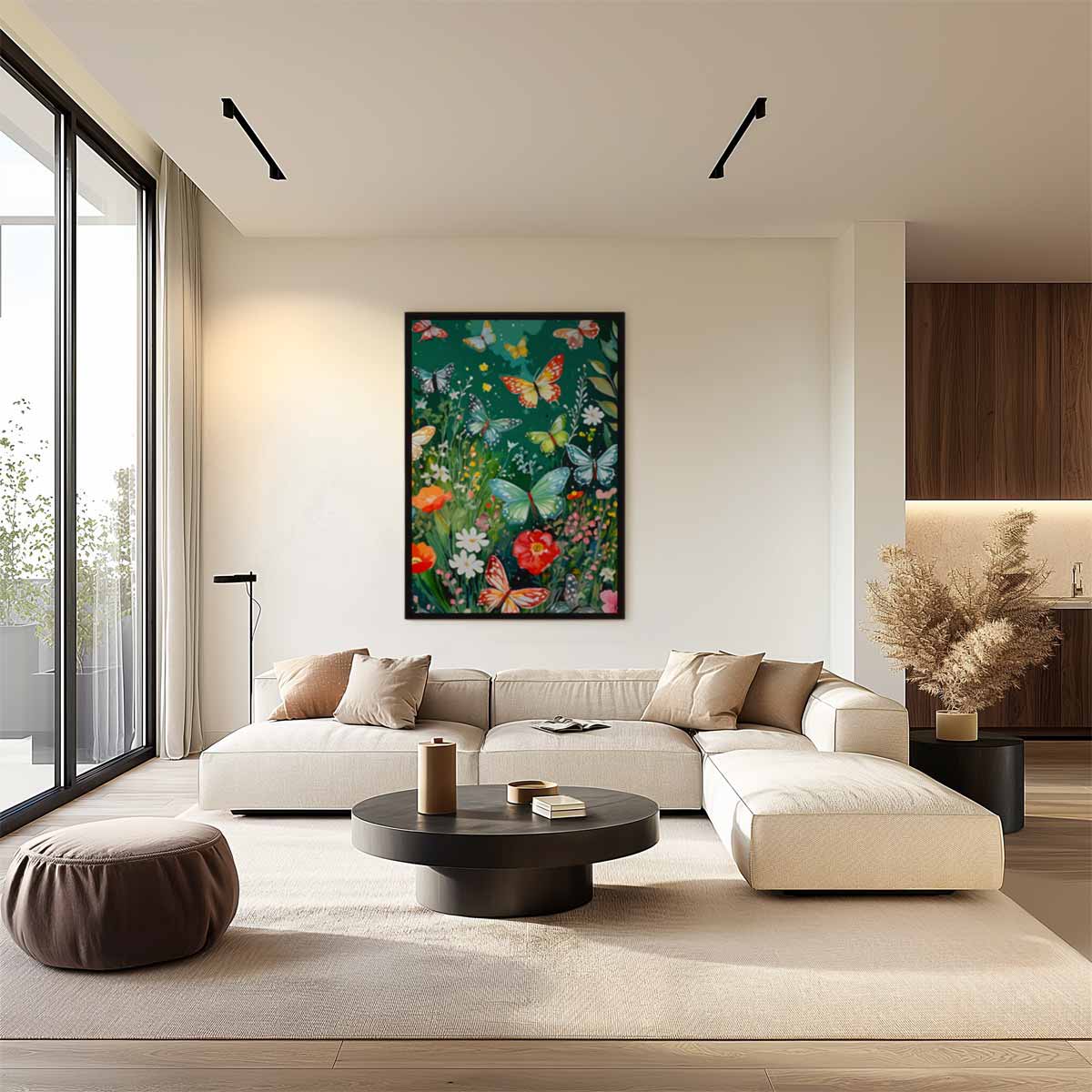 Betoverende Vlinders in Bloemenpracht Kunstwerk-canvas-dibond-plexiglas-wanddecoratie-WallArtistic
