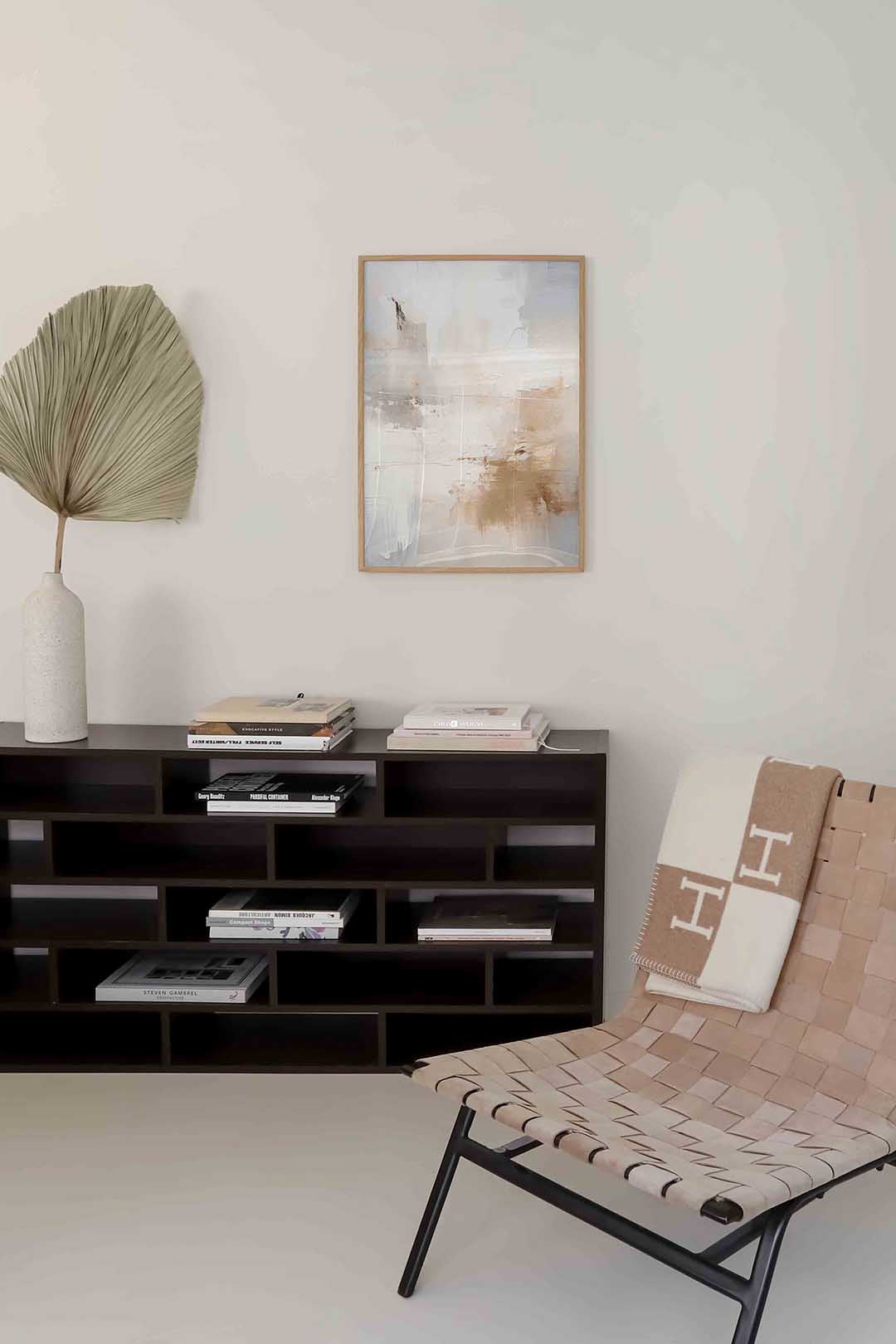 Abstracte beige en grijze Poster