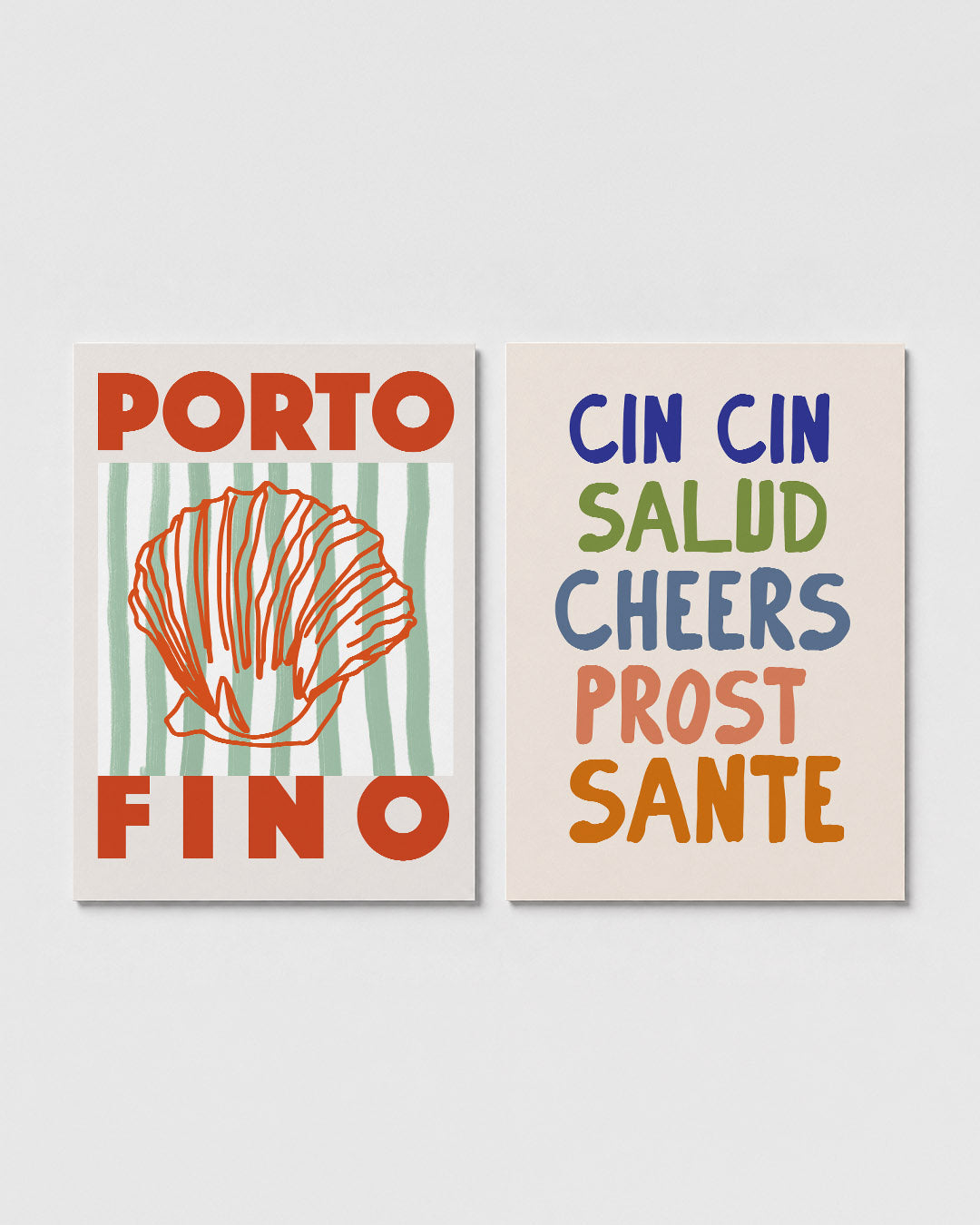 Schelpen en strepen Posterset