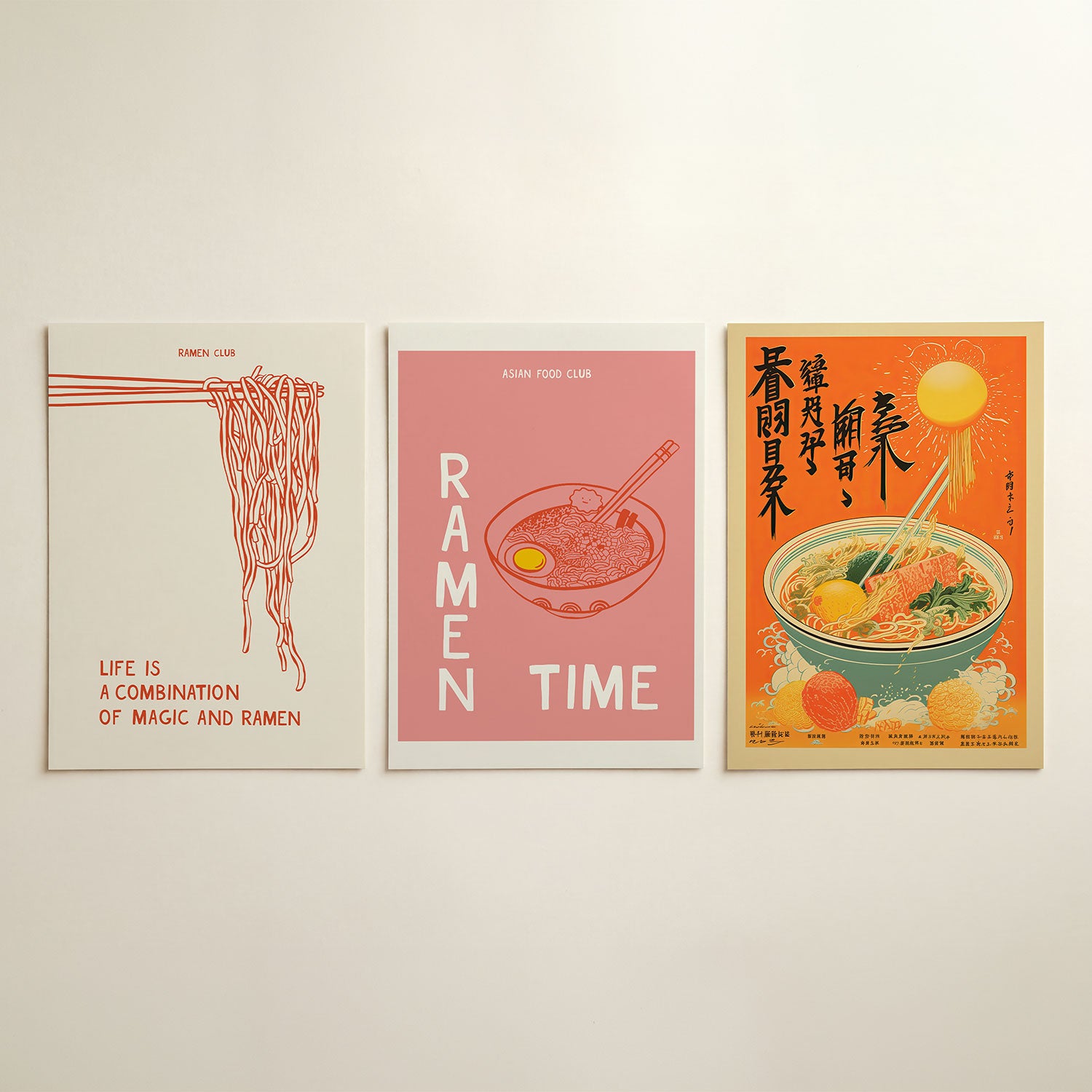 Lijnen en noodles Posterset