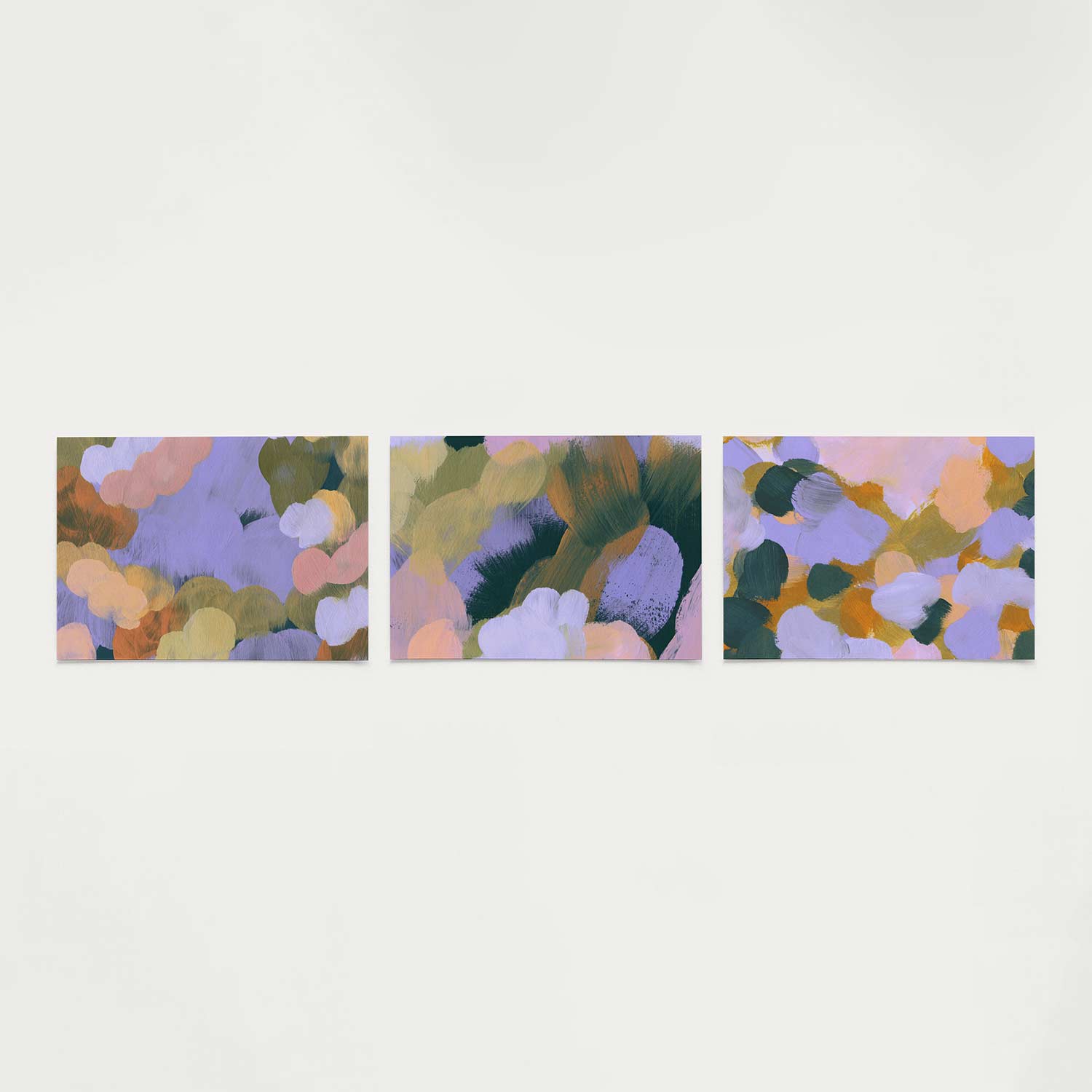 Kleurige vormenwolken Posterset