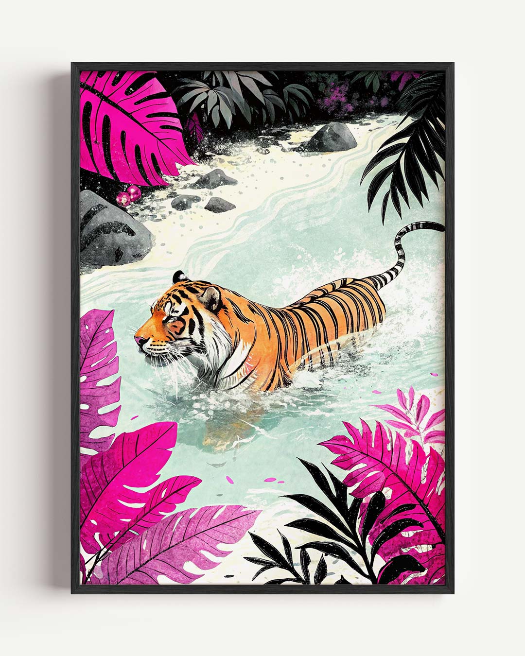 Tropische Tijger in het Water Poster