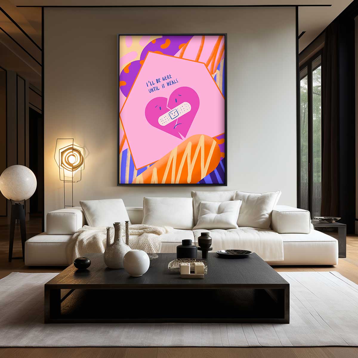 Troostend Hart Kunstprint Kunstwerk-canvas-dibond-plexiglas-wanddecoratie-WallArtistic