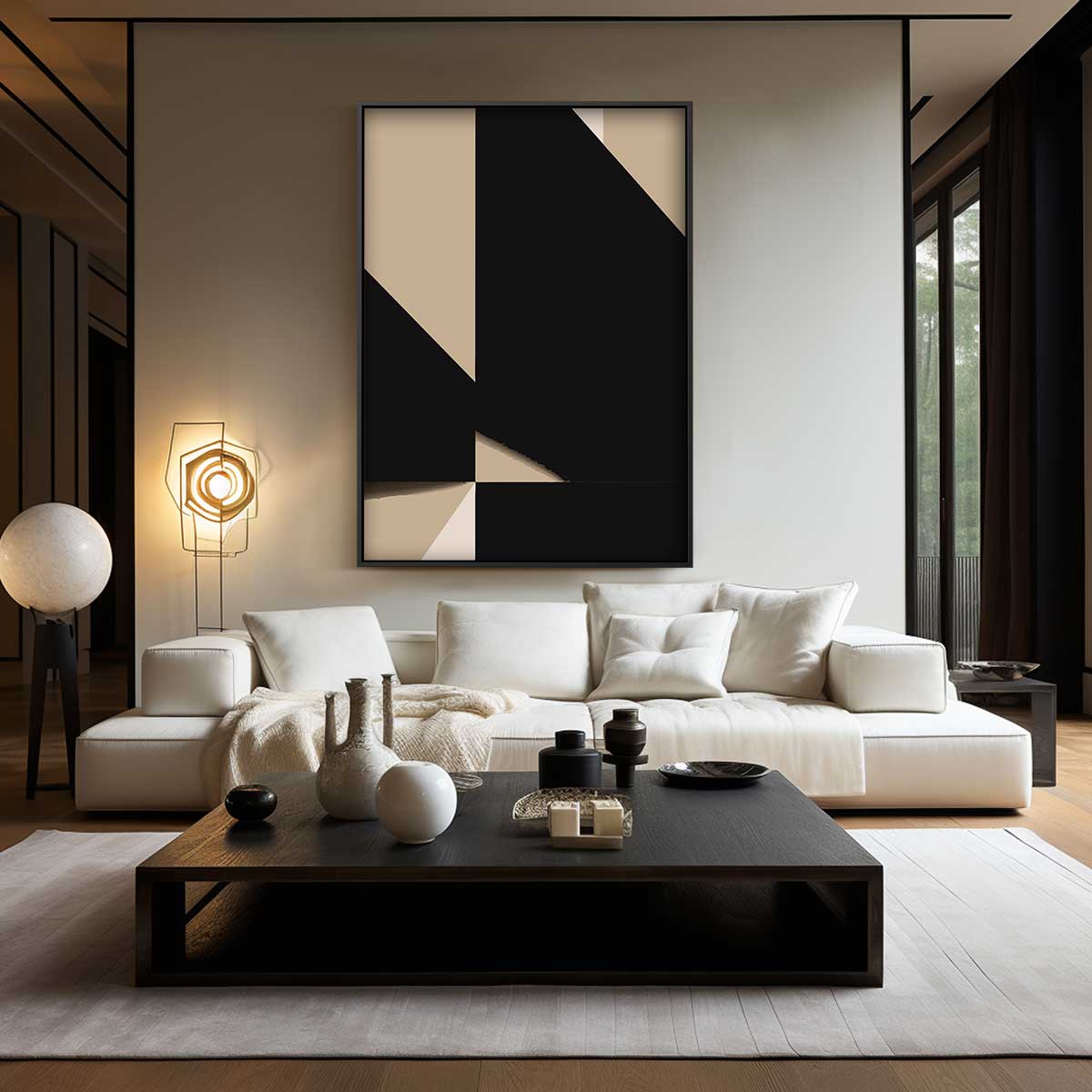 Abstracte Vormenspelen Kunstwerk-canvas-dibond-plexiglas-wanddecoratie-WallArtistic