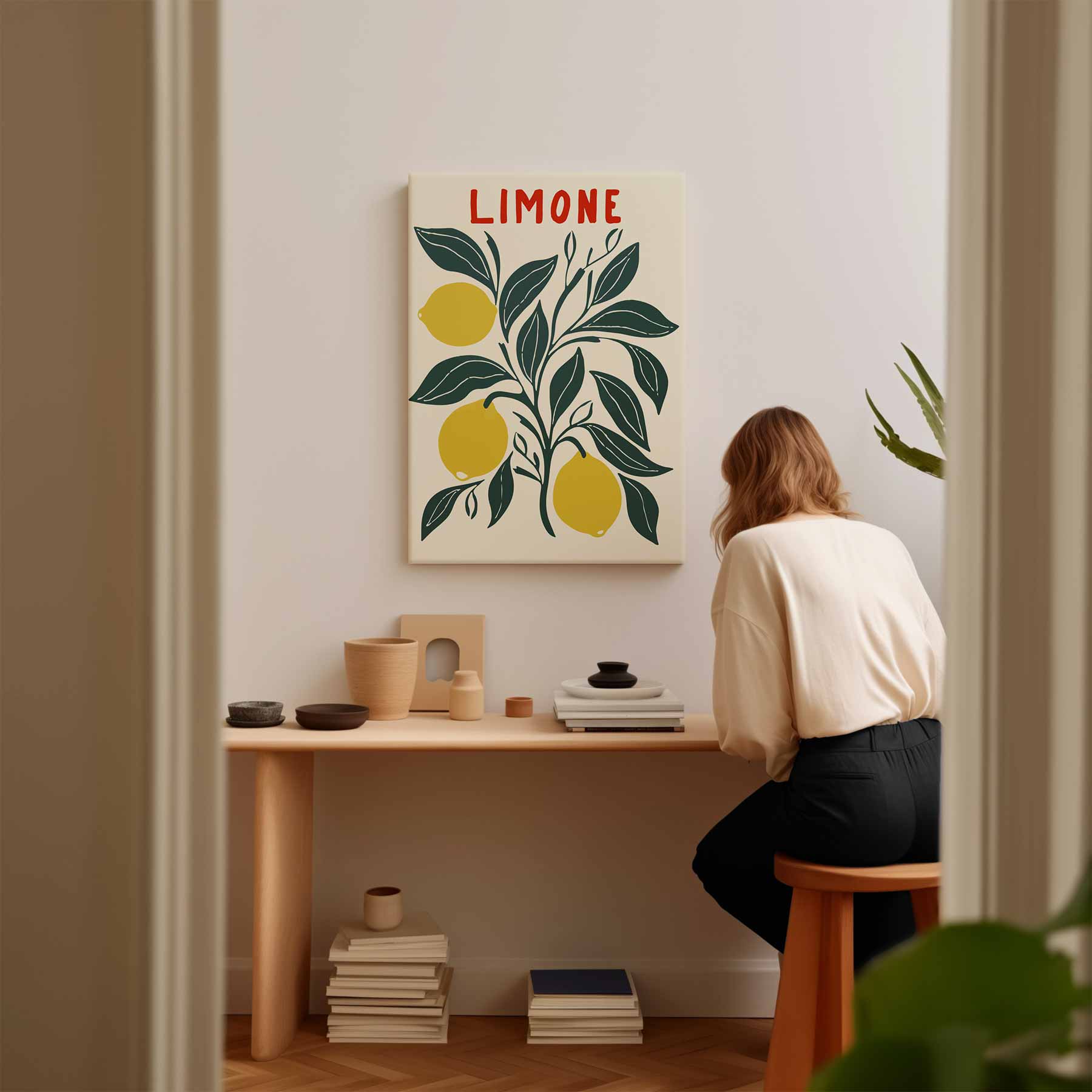 Limone Illustratie Kunstwerk-canvas-dibond-plexiglas-wanddecoratie-WallArtistic
