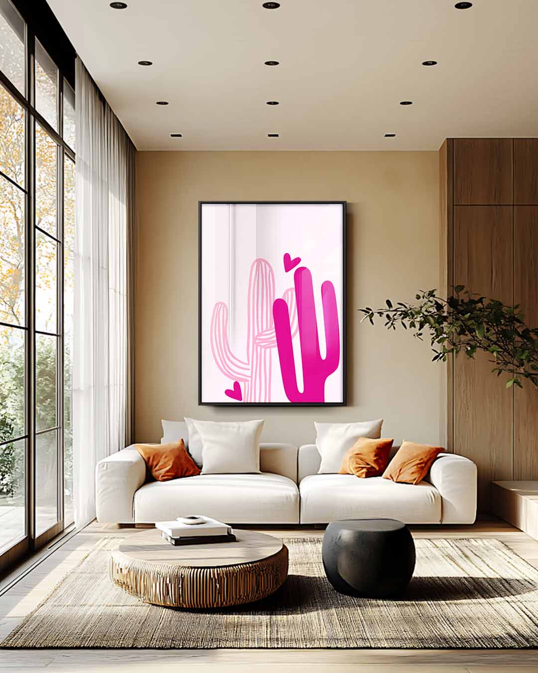 Cactus Liefde Kunstwerk-canvas-dibond-plexiglas-wanddecoratie-WallArtistic