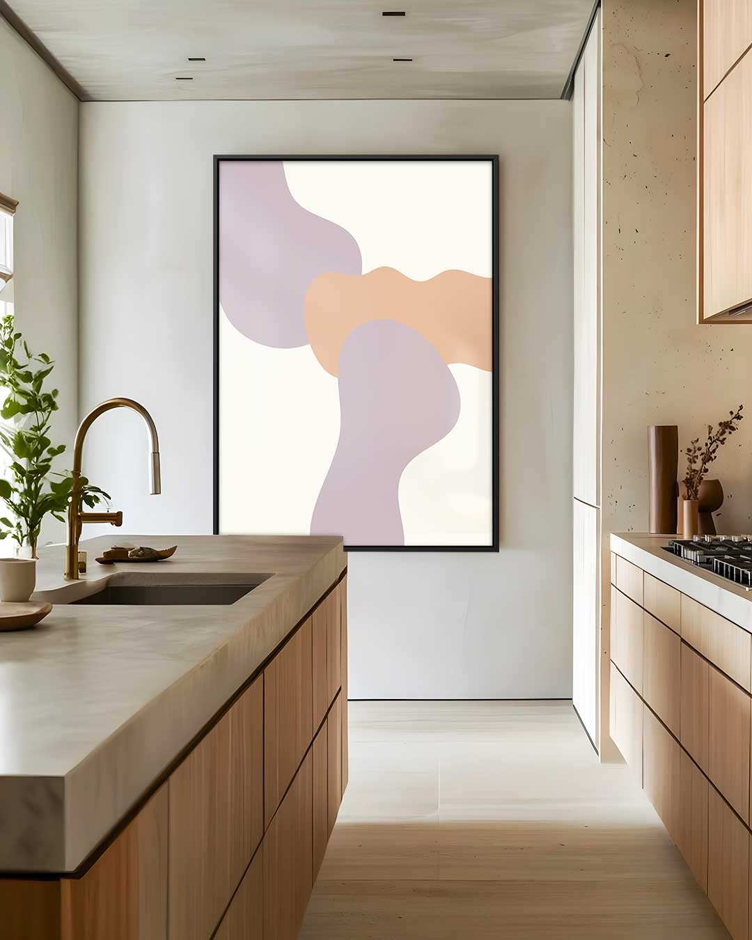 Zachte Golven Abstracte Kunst Kunstwerk-canvas-dibond-plexiglas-wanddecoratie-WallArtistic