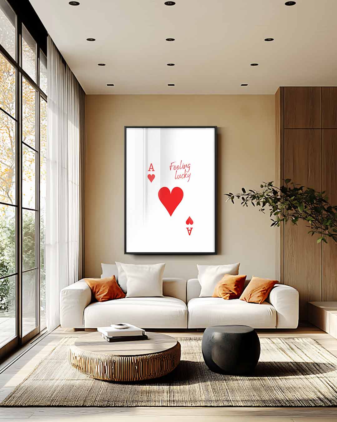 Feeling Lucky Kaartkunst Kunstwerk-canvas-dibond-plexiglas-wanddecoratie-WallArtistic