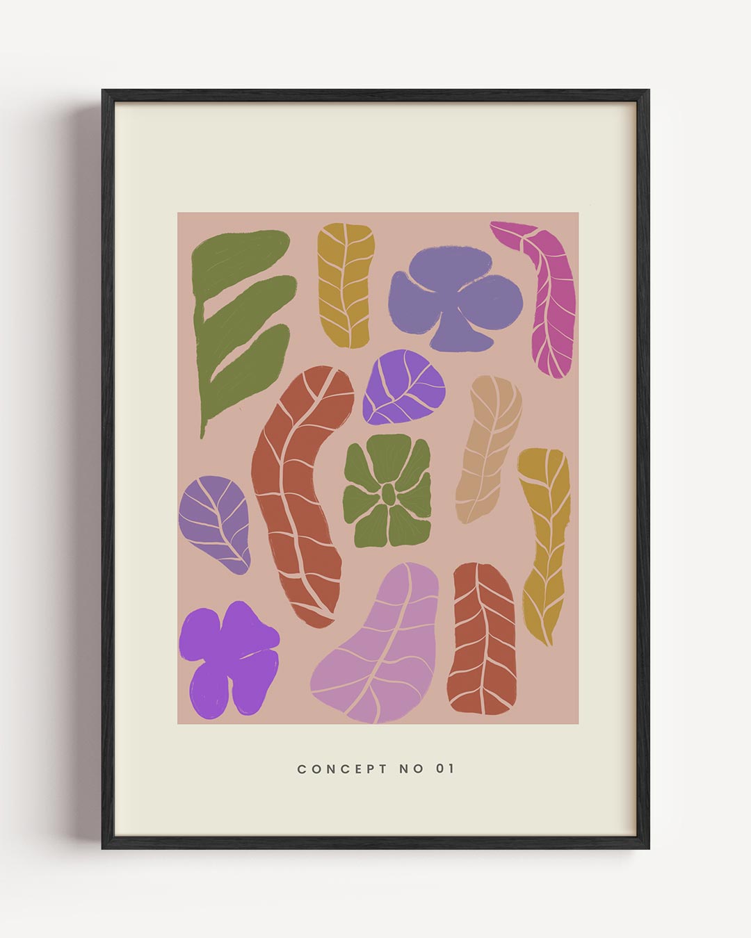 Bloemen en Bladeren Kunstposter-WallArtistic