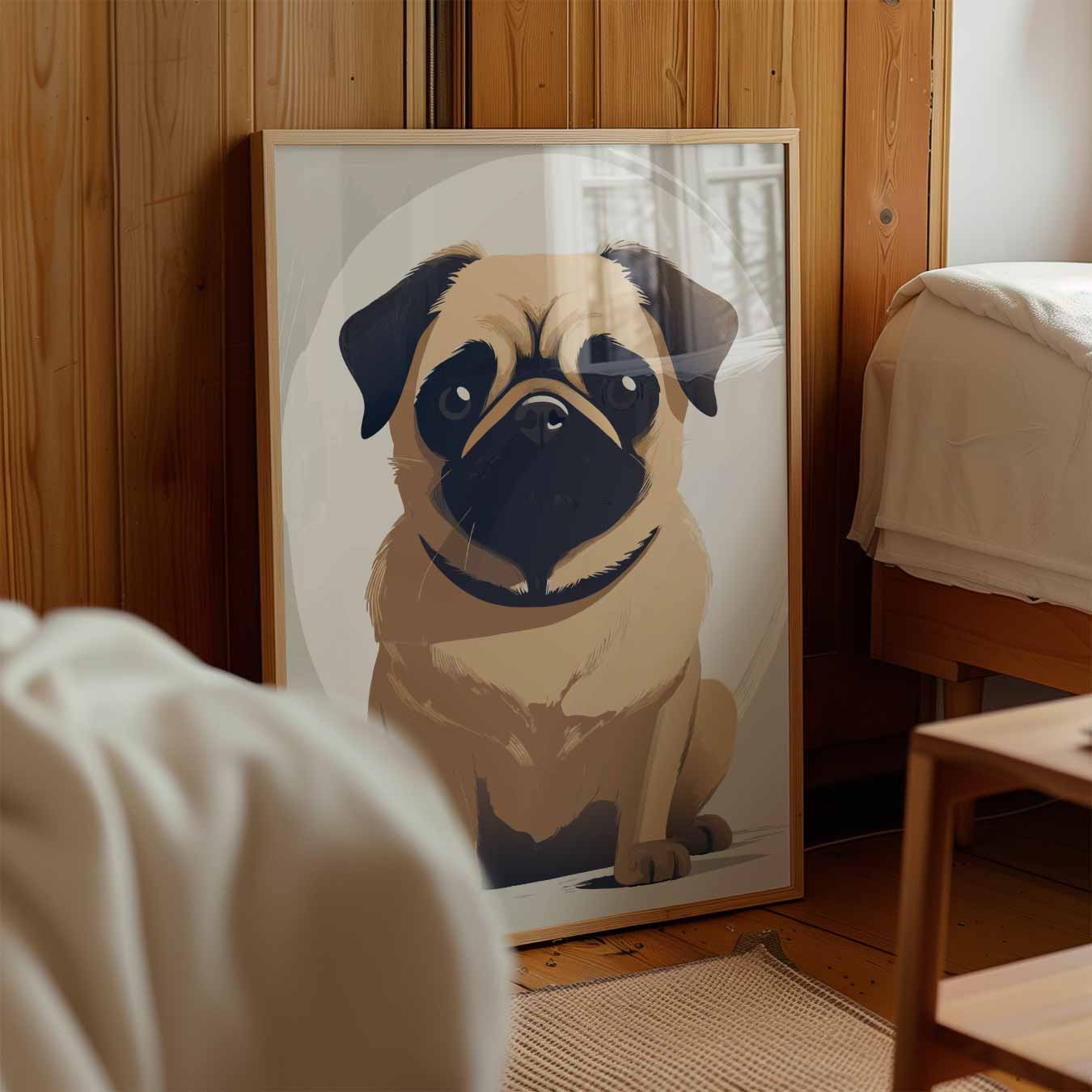 Schattige Mopshond Illustratie Poster